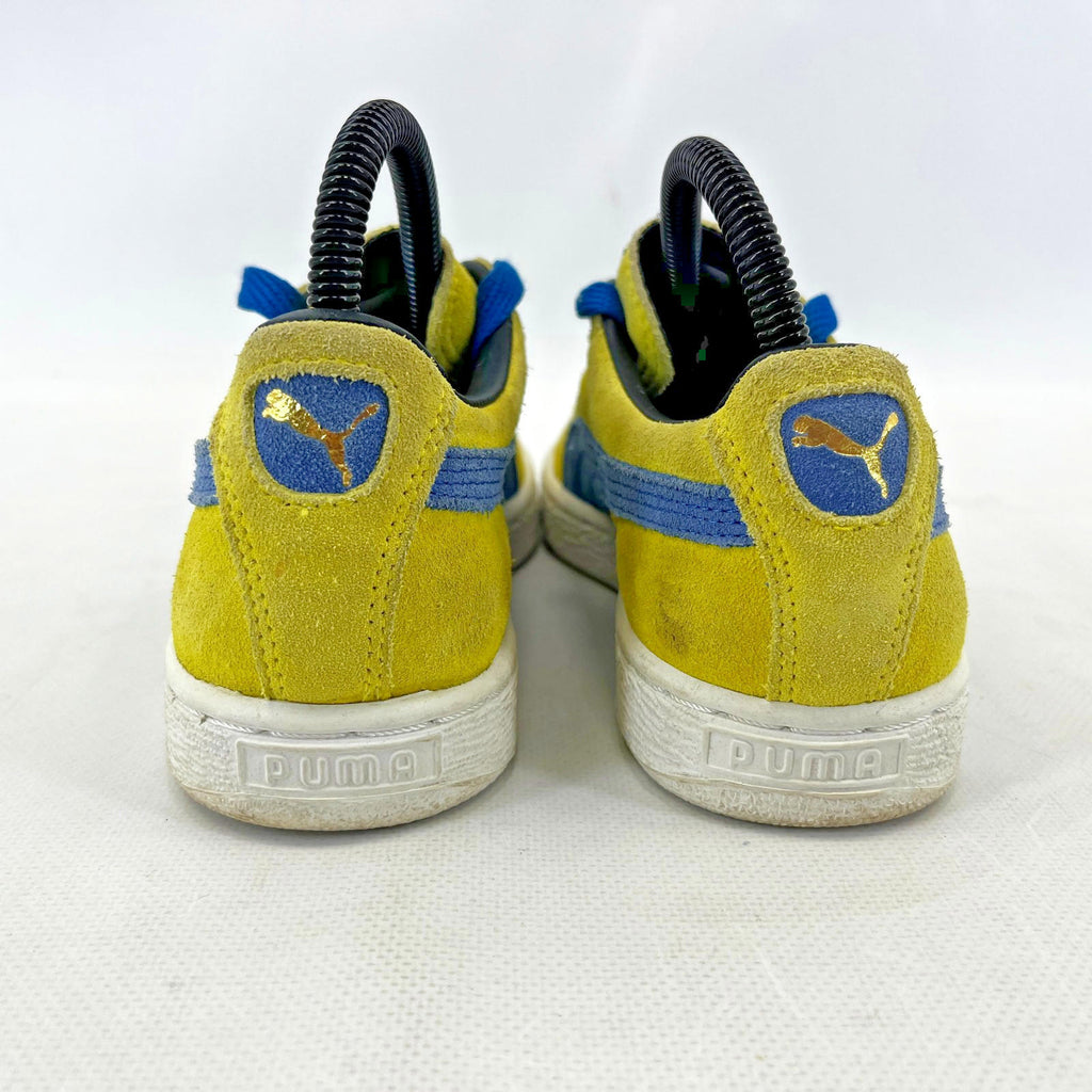 Puma Retro Yellow & Blue Suede Lace Up Trainers Ladies UK size 4
