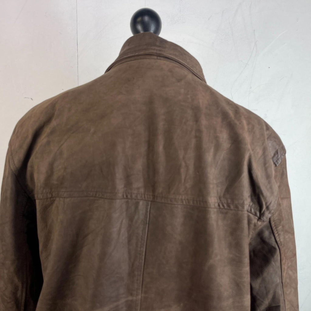 Chevignon Brown Soft Leather Jacket Men's size Large Mid Length