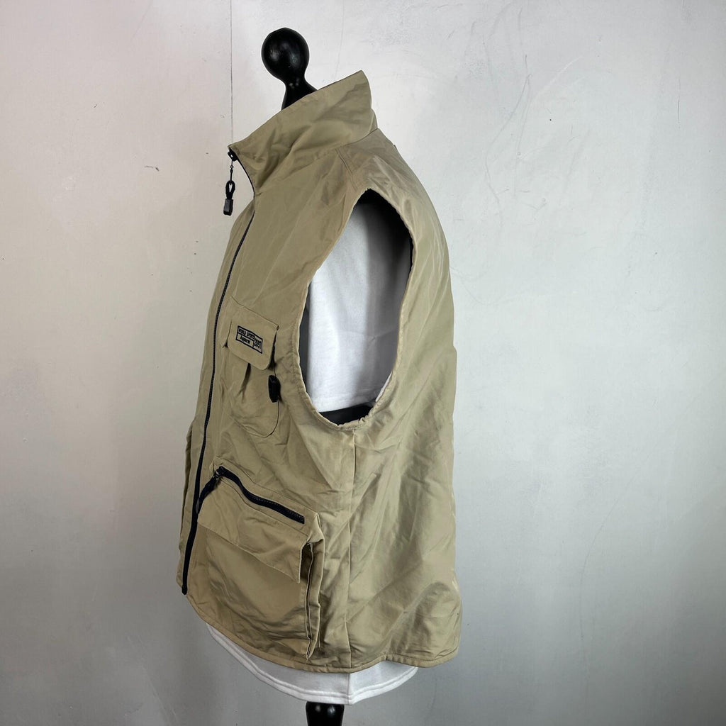 Hummel Hybrid Utility Vest Cargo Gilet Sleeveless Jacket size L Beige