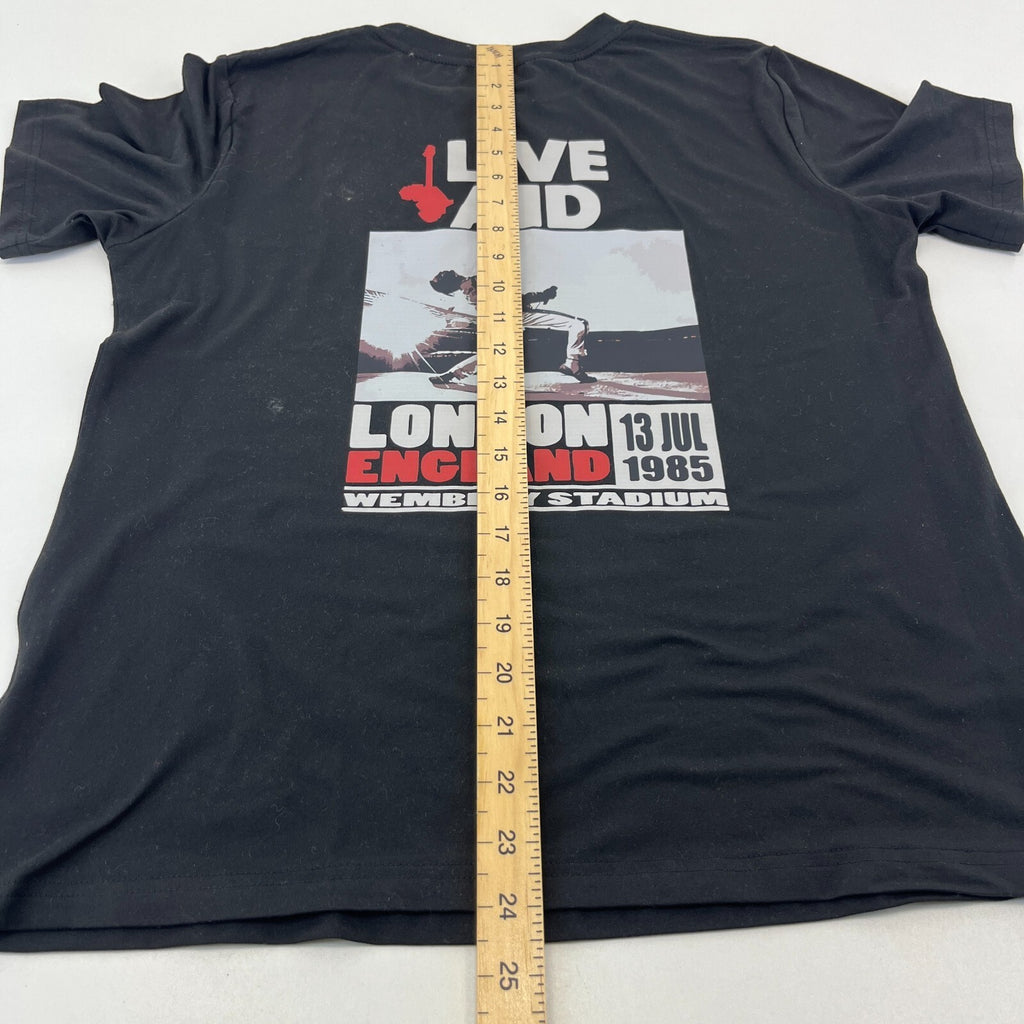 Live Aid 1985 T-Shirt in Black with Back Print Women's size Large