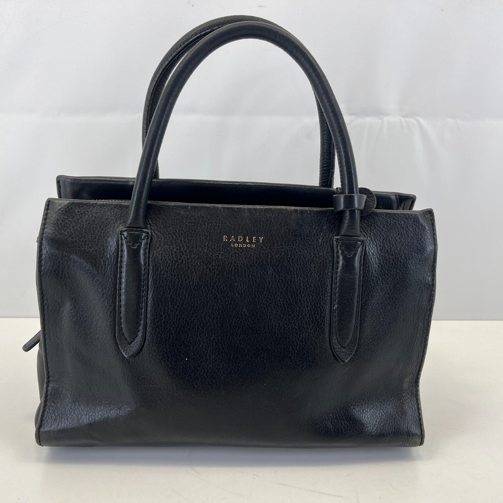 Genuine Radley Nlack Leather Open Top Grab Tote Bag - See Details