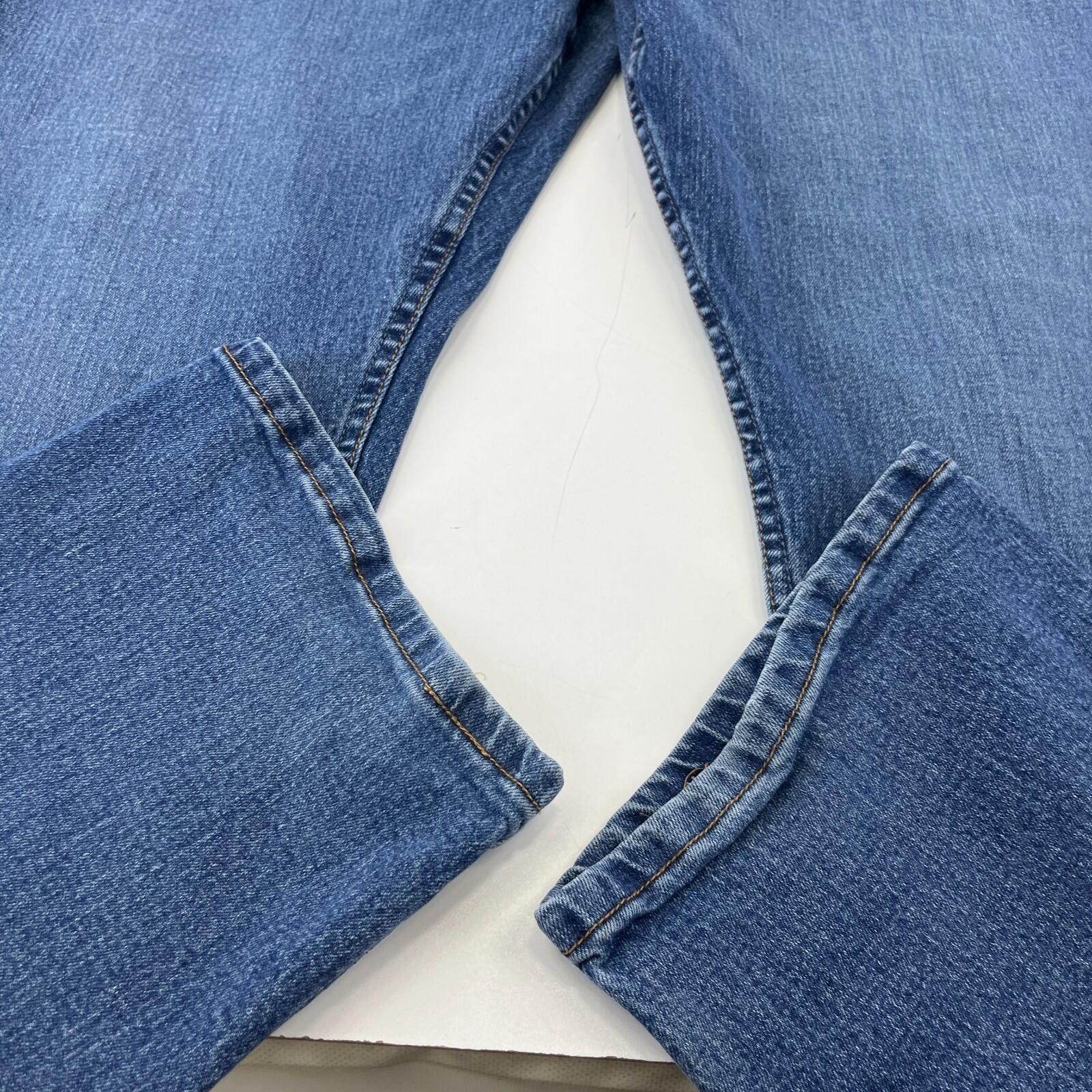 Wrangler Men's Blue Straight Leg Stretch Denim Jeans W42" L30"