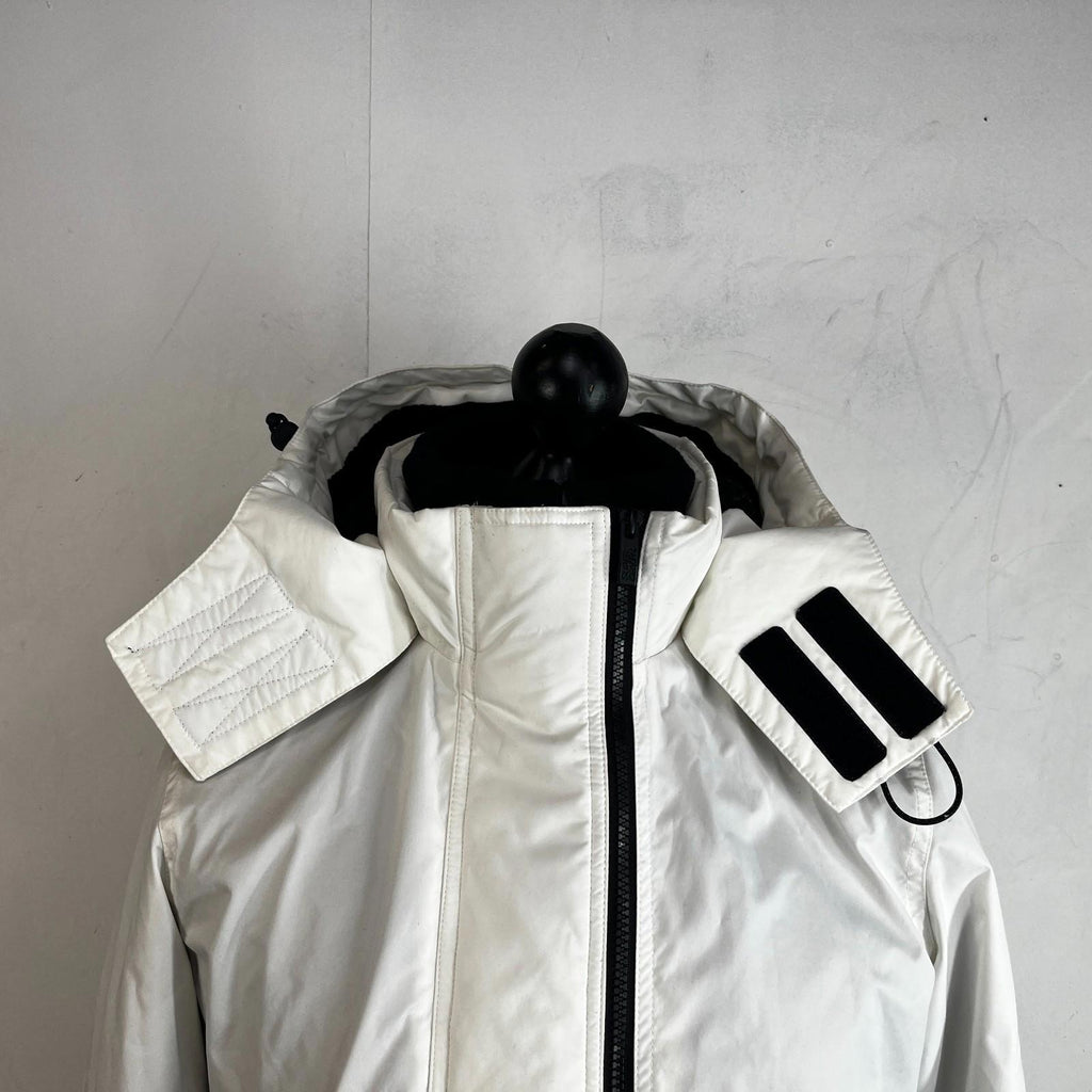 Superdry Women's Waterproof Jacket UK size 14 in White Insulated Hooded Coat