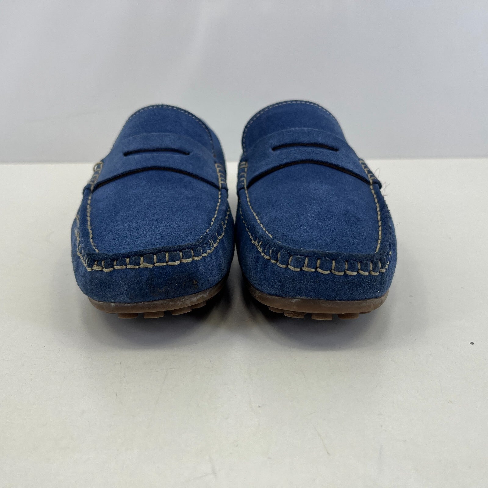 Chatham Parker Shoes Men’s Suede Leather Moccasin Loafers size 8 Admiral Blue