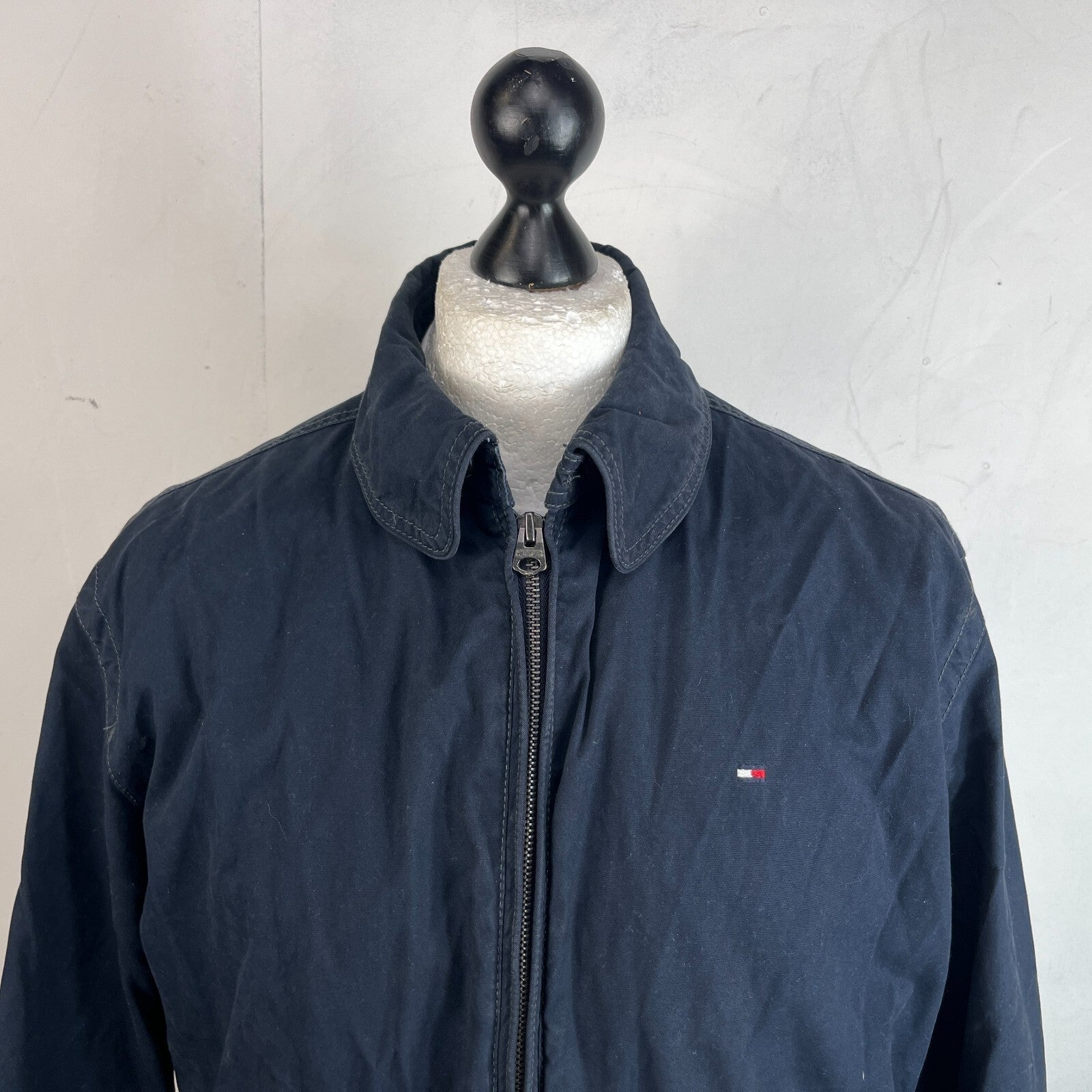 Vintage Tommy Hilfiger Y2K Chino Jacket Navy Blue Cotton Men's size Large
