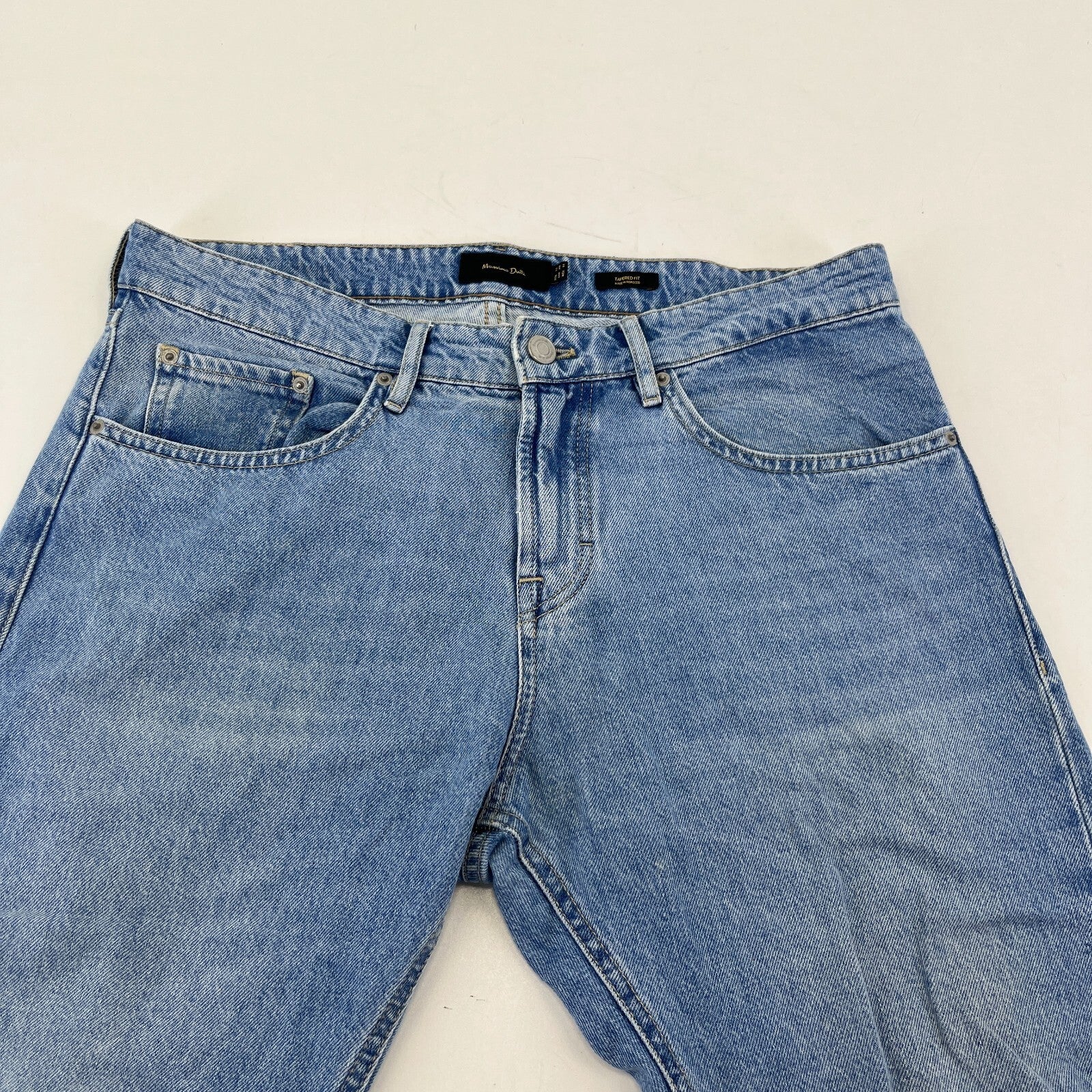 Massimo Dutti Men’s Jeans Mid Blue Denim Straight Leg 5-Pocket W36" L30"