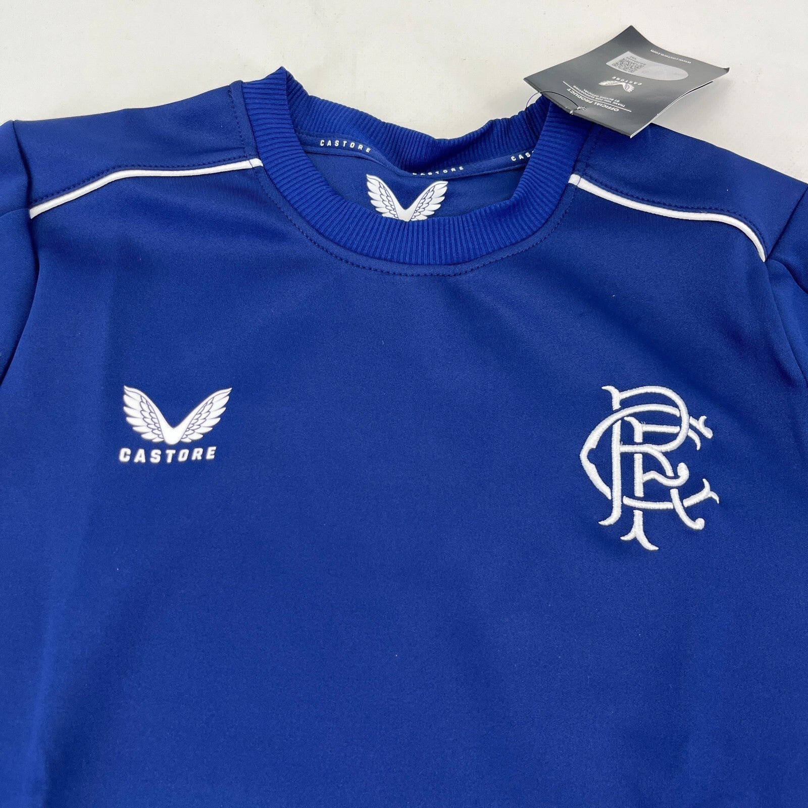 Rangers FC Football Club Kids Matchday Sweatshirt Top in Blue size Junior L