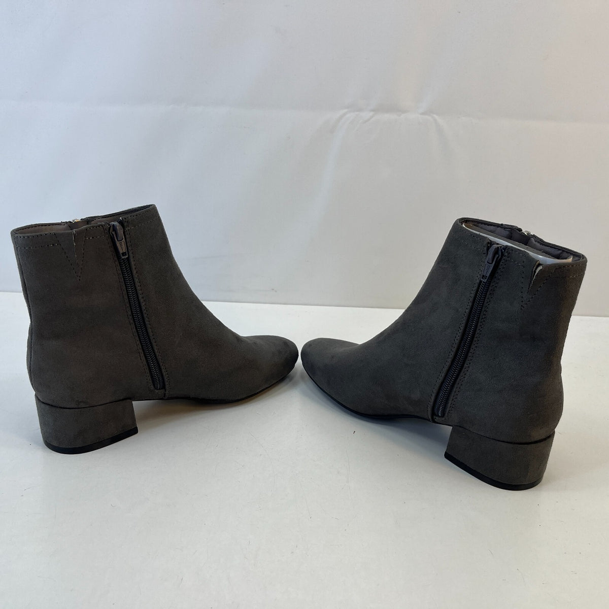 M&S Women’s Vegan Faux Suede Almond Toe Ankle Chelsea Boots Grey UK 5 EU 38