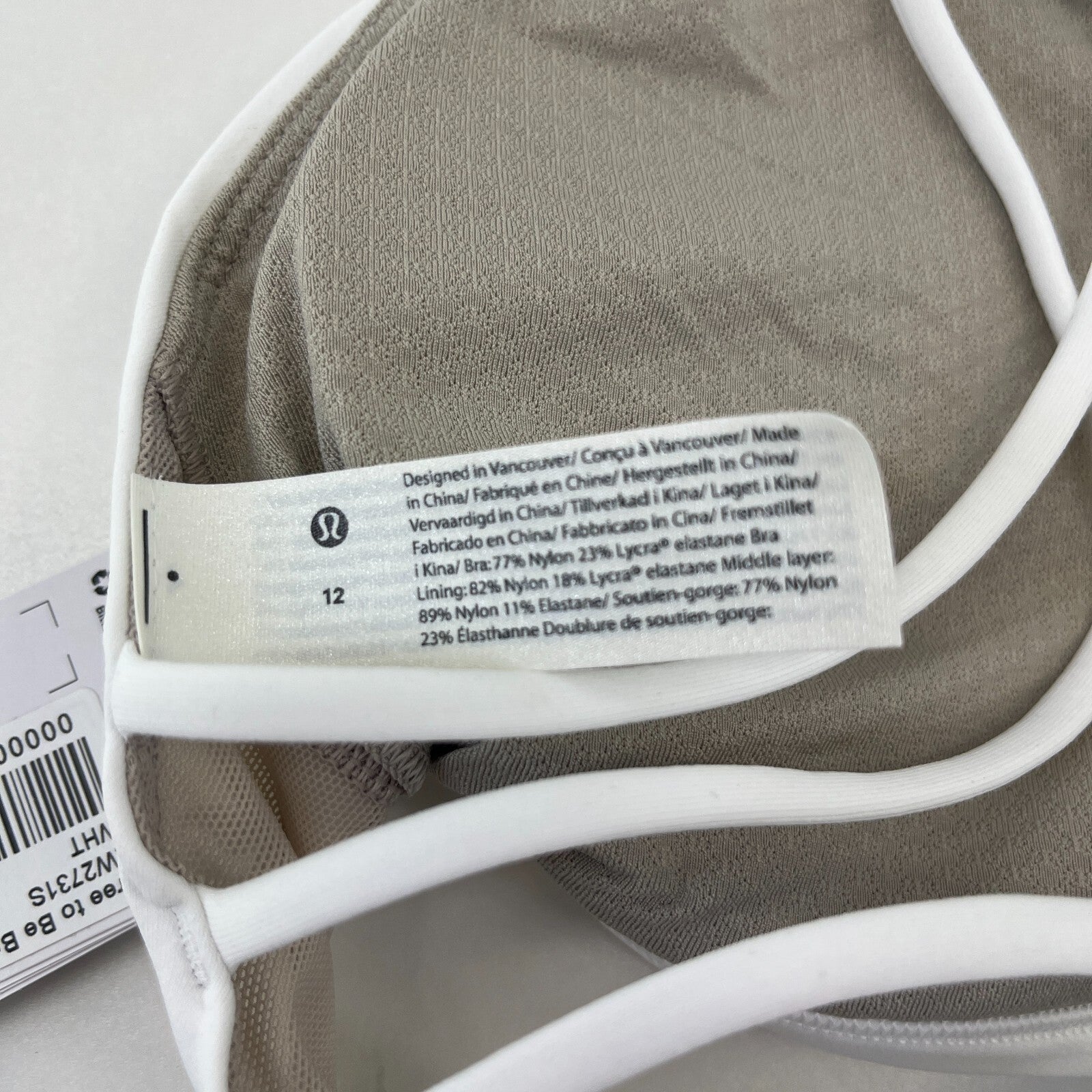 Ladies Lululemon Free to Be Wild Sports Bra White A/B Cup size UK 16 US 12  BNWT