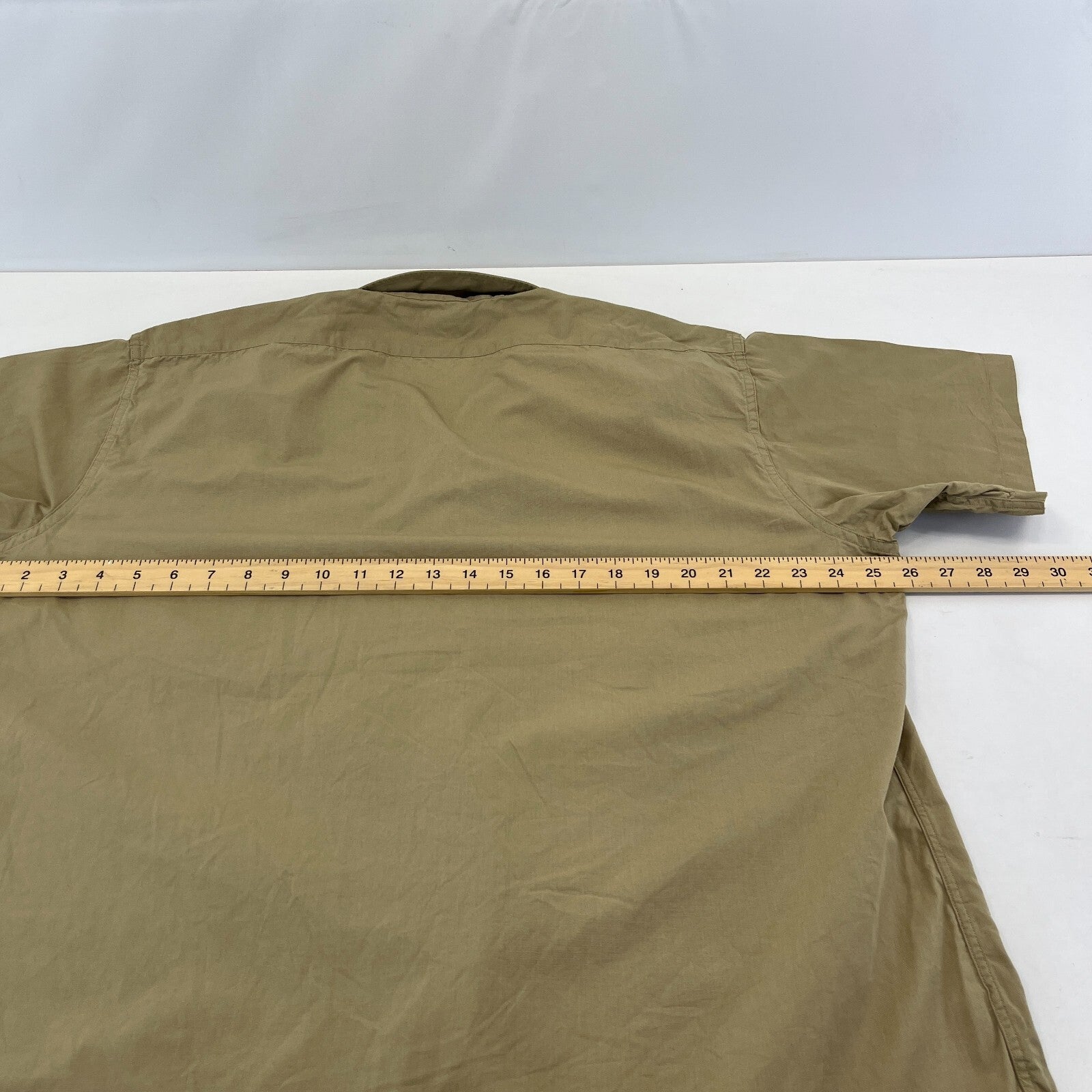 Vintage Elbeco Reeves Khaki Sanforized Poplin Workwear Shirt US Military XL
