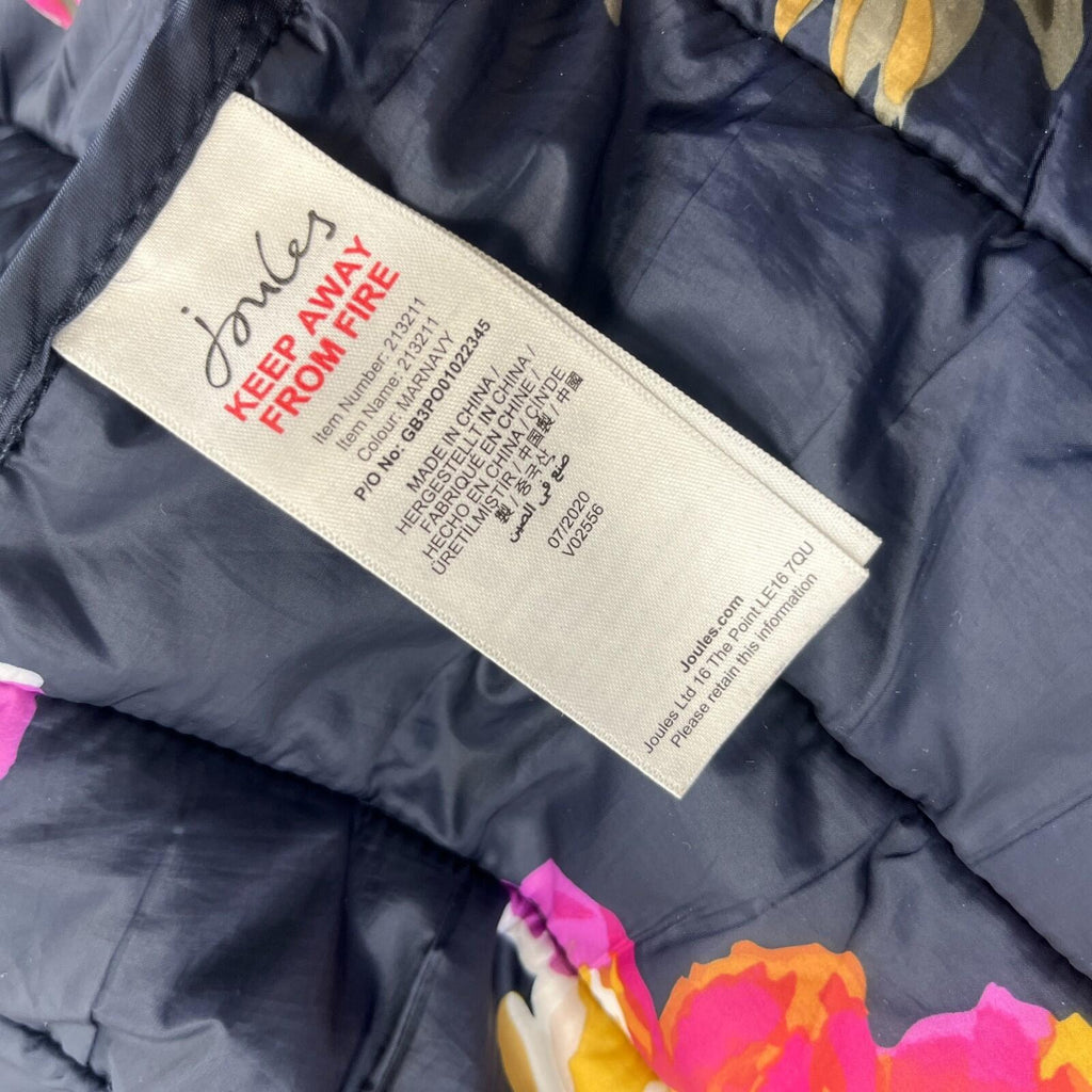 Joules Long Quilted Puffer Jacket Coat Navy Blue Women's UK size 14