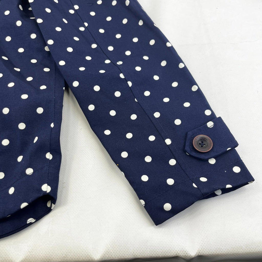 Joules Coast Polka Print Waterproof Jacket Breathable Blue Raincoat UK size 8