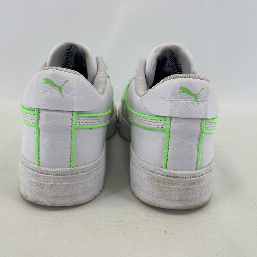 Puma Women's White Trainers with Fluoro Green Piping UK size 7 EUR size 40.5