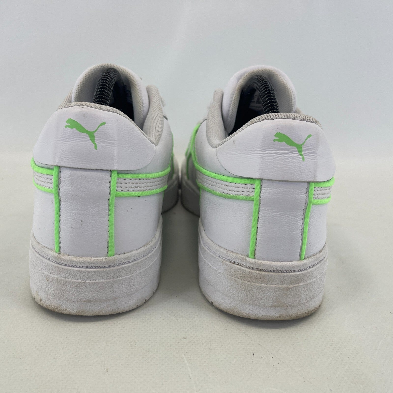 Puma Women's White Trainers with Fluoro Green Piping UK size 7 EUR size 40.5