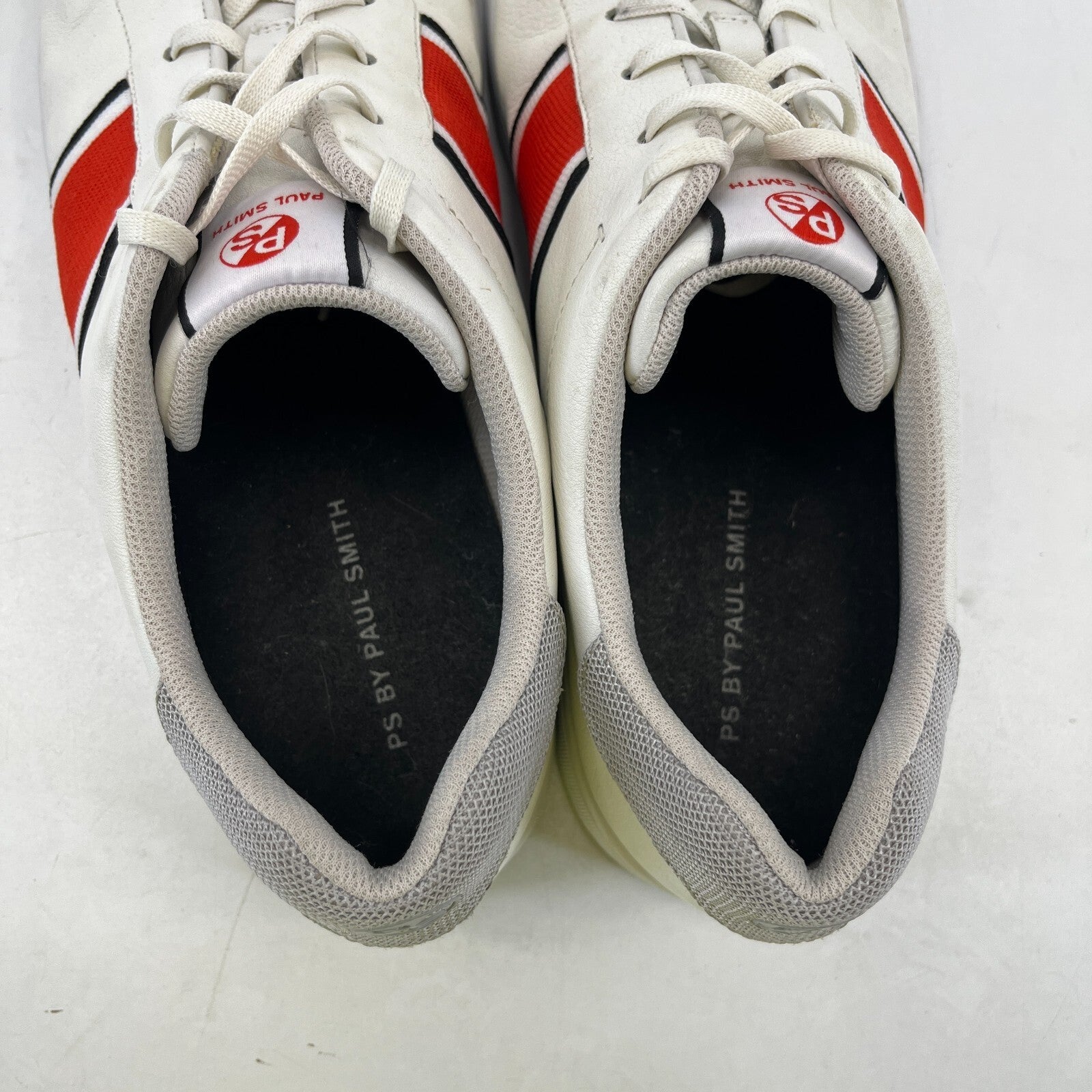 PS By Paul Smith Trainers Men's White & Red Striped Trainers size UK 11 - EU 43