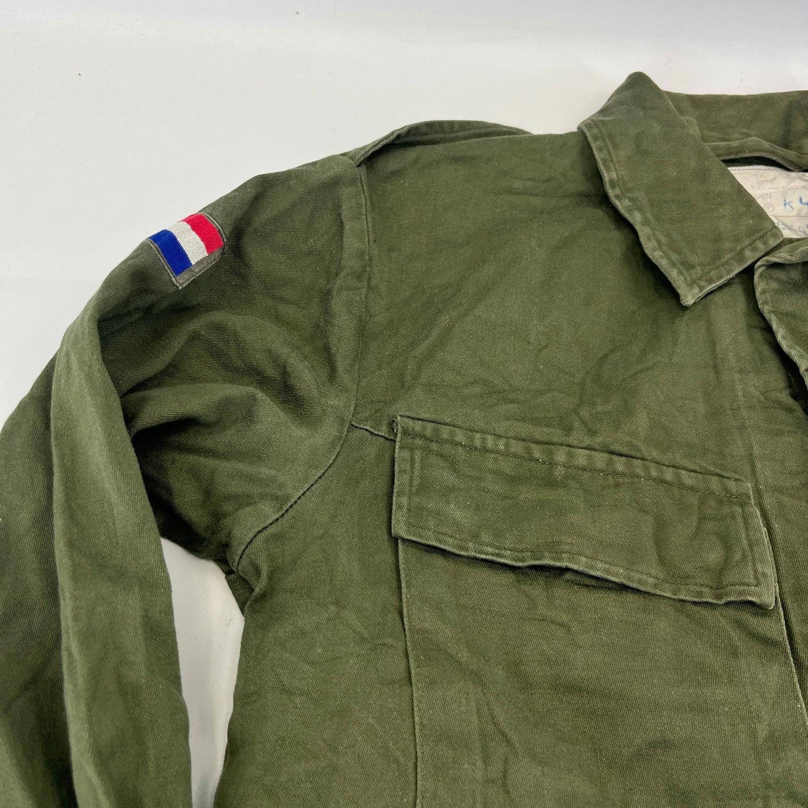 Vtg Dutch Army Combat Field Jacket size M Netherlands Issue Olive Green Fishing
