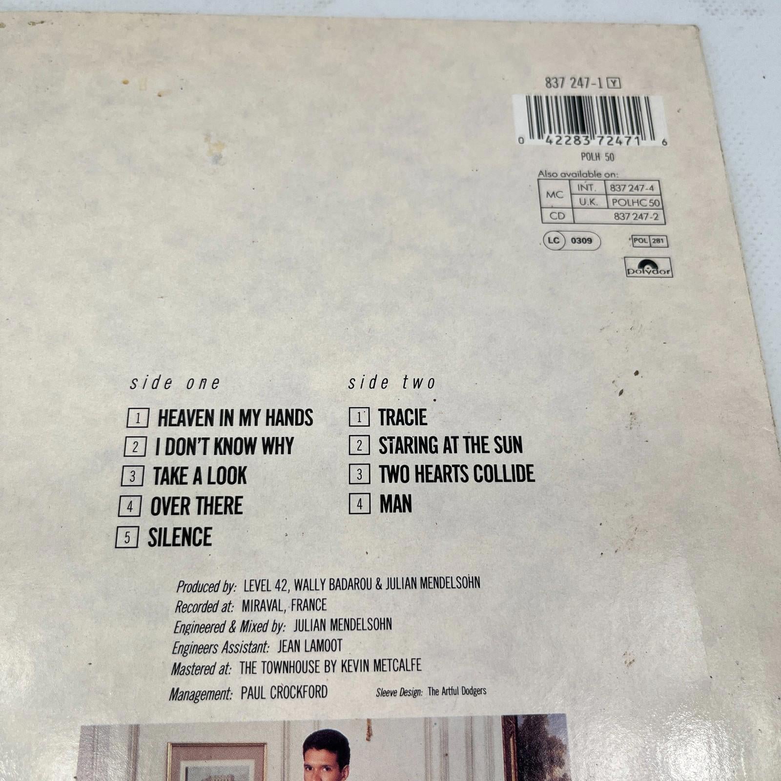 Level 42 Staring At The Sun Orig UK 1988 Press Vinyl LP + Inner & Insert VG/VG