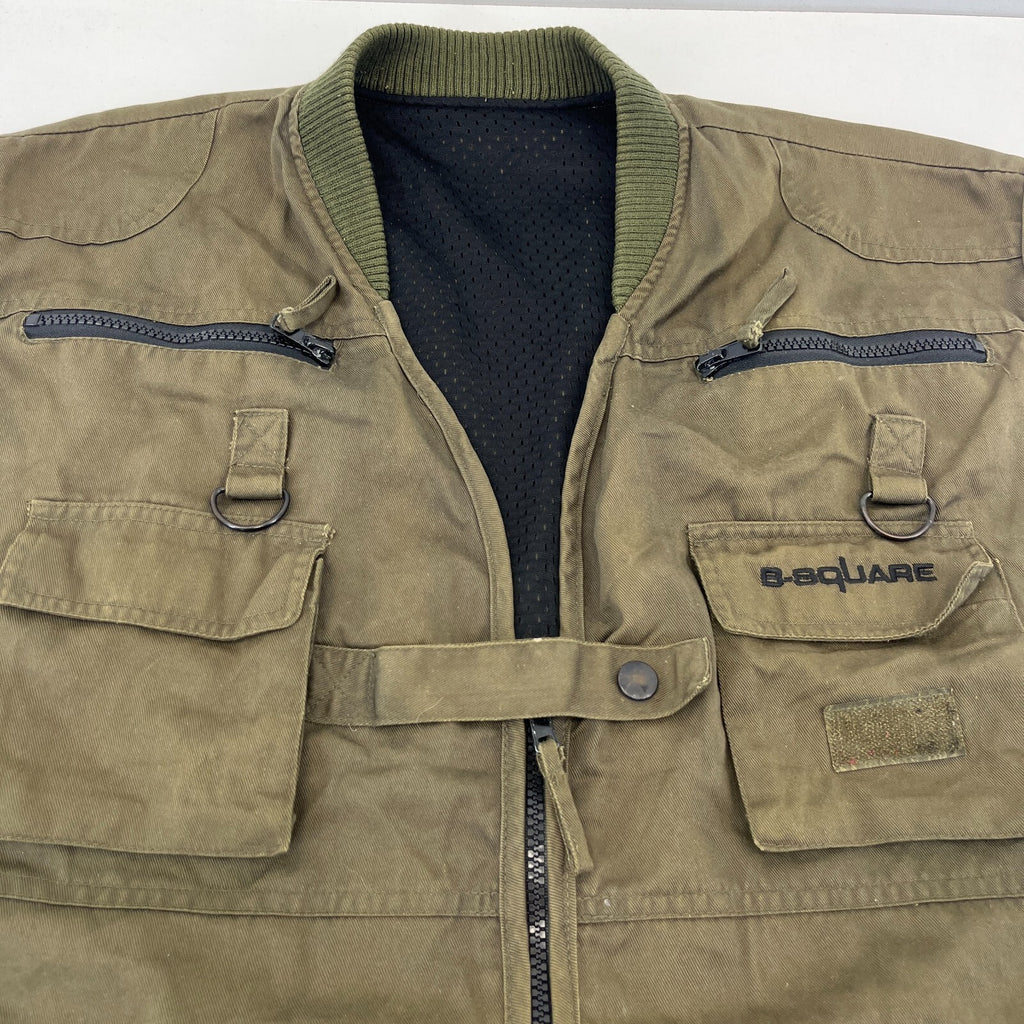 B Square Khaki Green Men's Fishing Vest Gilet Hunting Shooting size 2XL