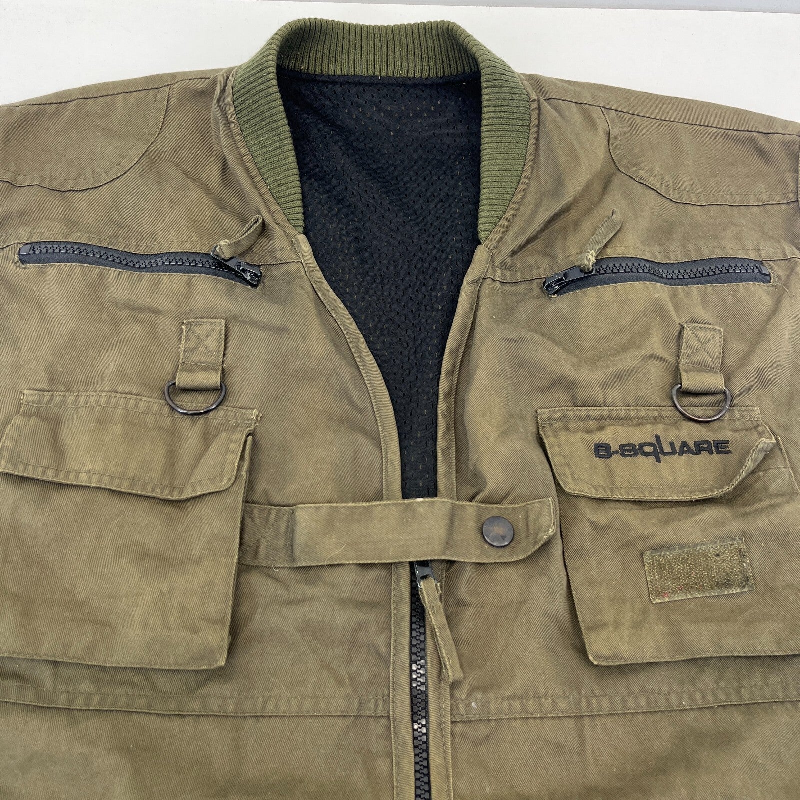 B Square Khaki Green Men's Fishing Vest Gilet Hunting Shooting size 2XL