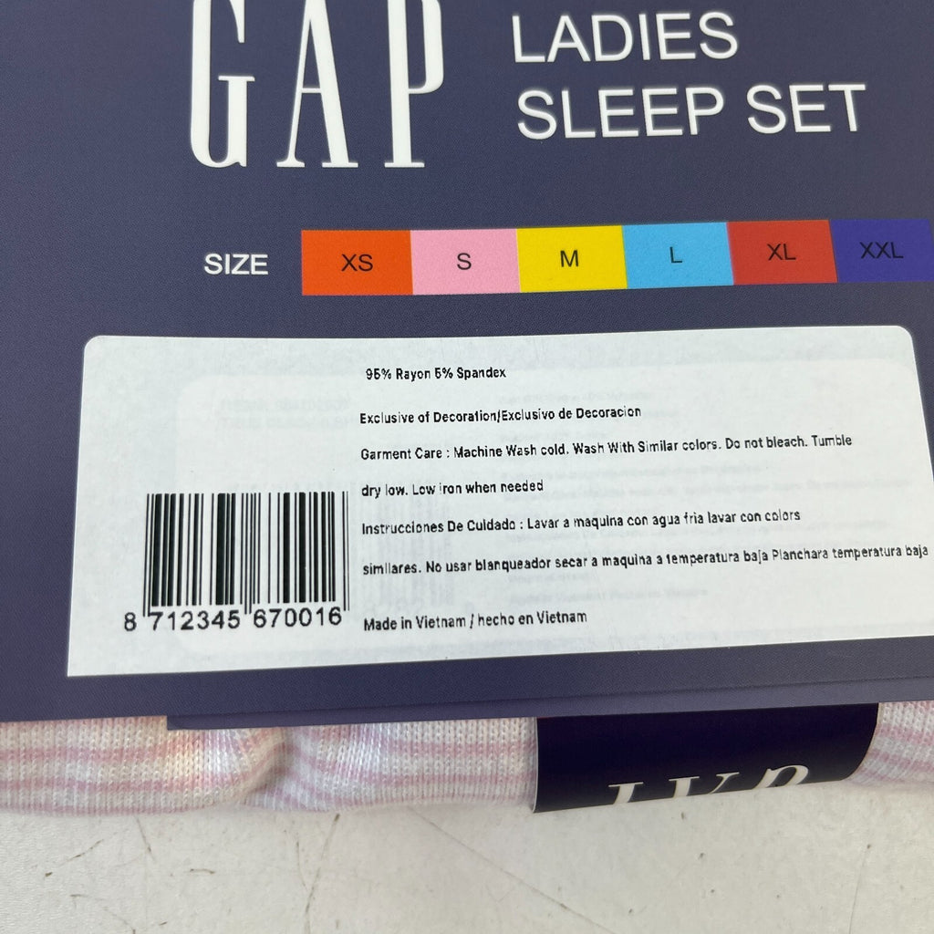 Gap Womens Pyjamas Sleep Set Night Top 2 Piece Loungewear in Pink size XL