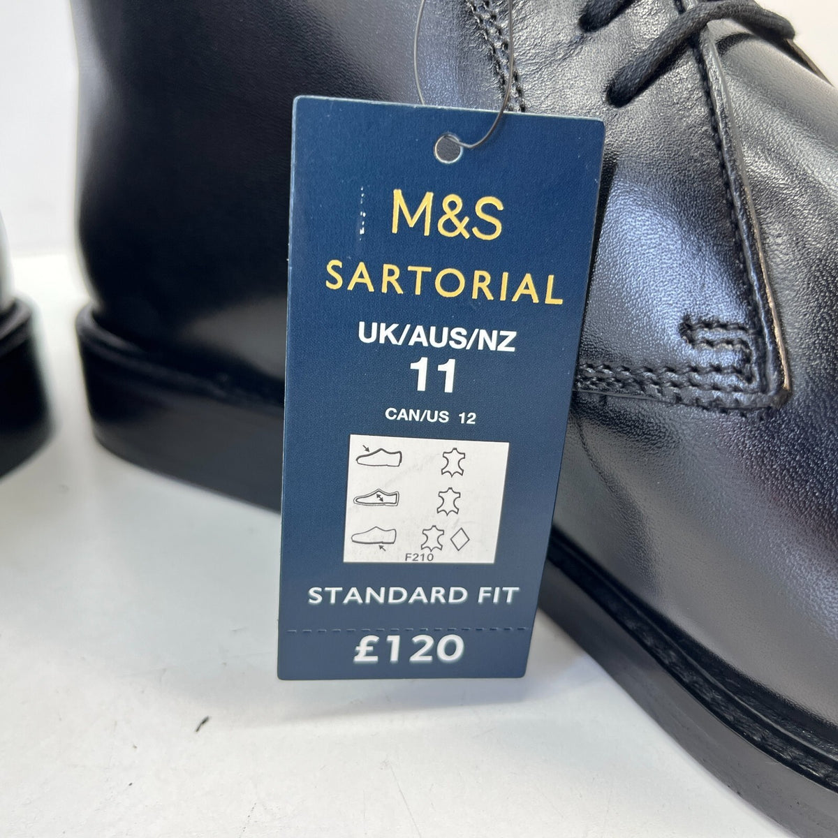 Marks and Spencer Sartorial Black Leather Smart Luxury Boots UK 11 RRP £120 New