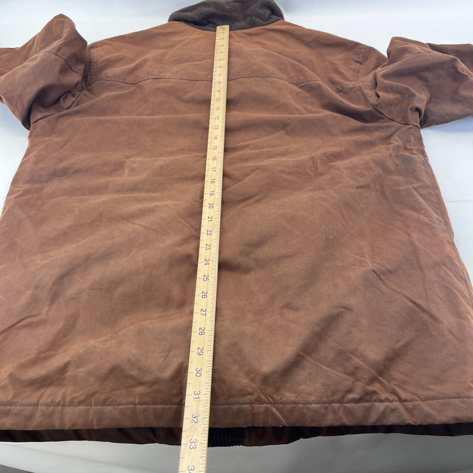 Paul R Smith Halifax Men's Wax Jacket Brown Leather Collar Waxed Cotton size 42S