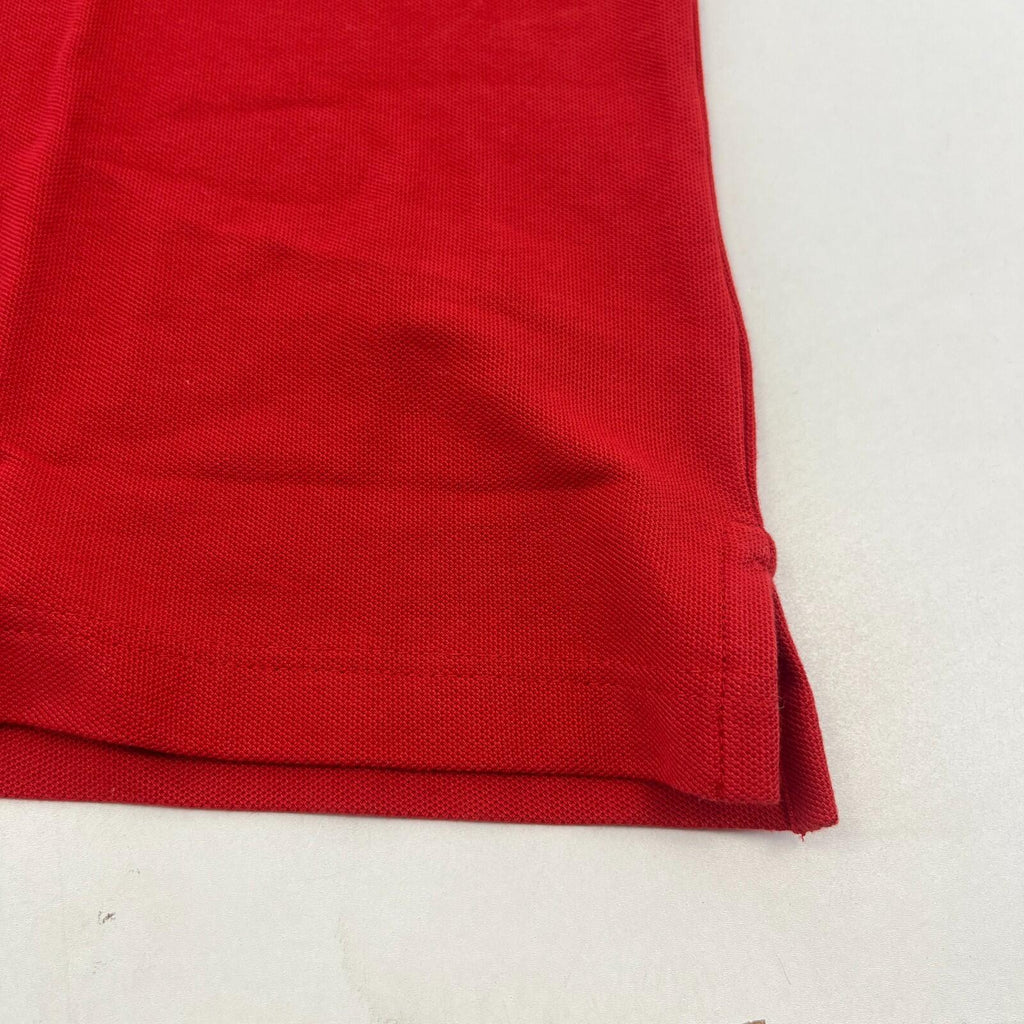 M&S Mens Red Short Sleeve 100% Cotton Polo Shirt Top size Medium Regular Fit