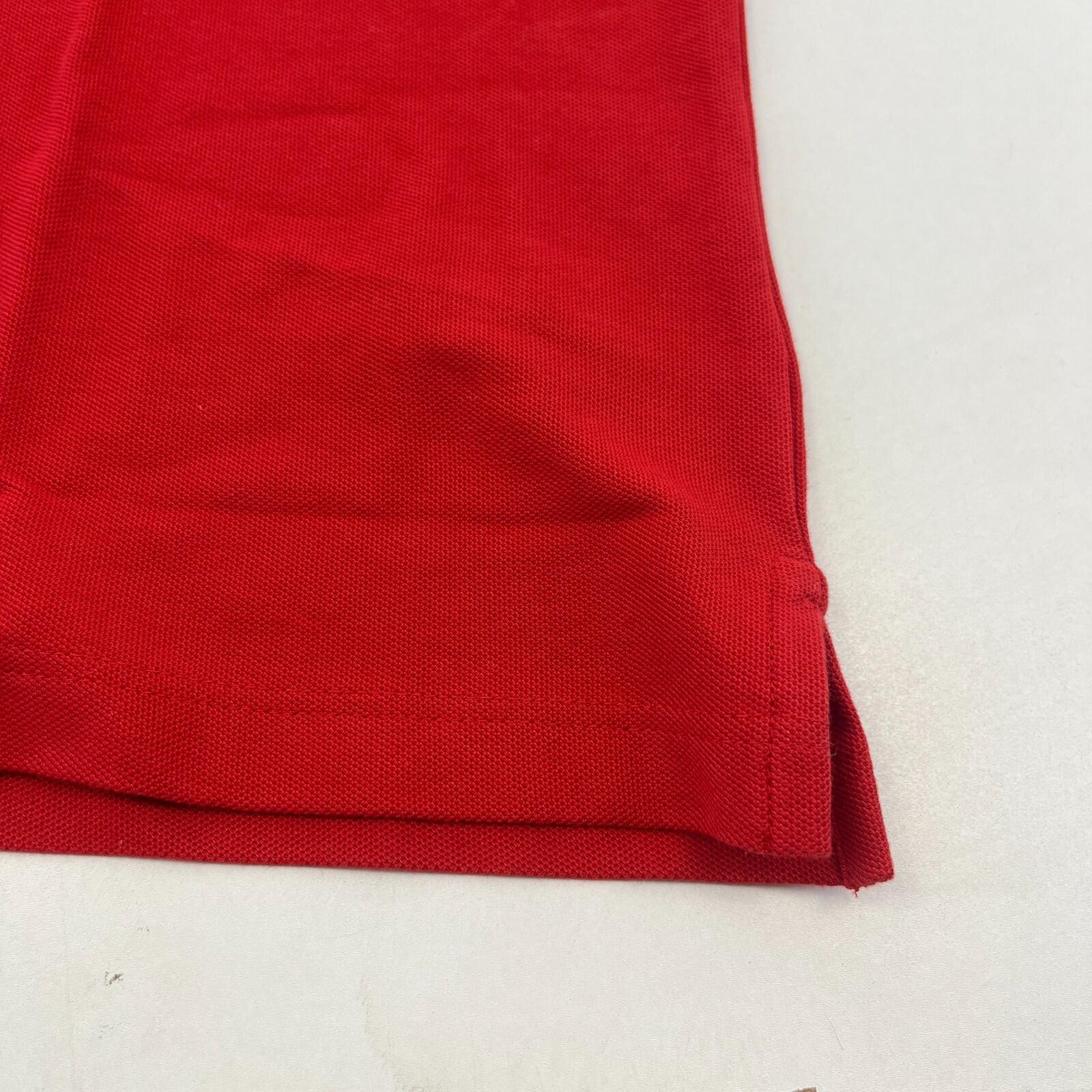 M&S Mens Red Short Sleeve 100% Cotton Polo Shirt Top size Medium Regular Fit