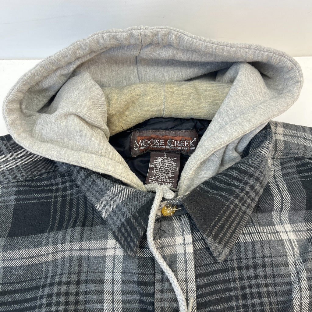 Moose Creek Men's Insulated Hooded Shacket Jacket Lumberjack Shirt size L