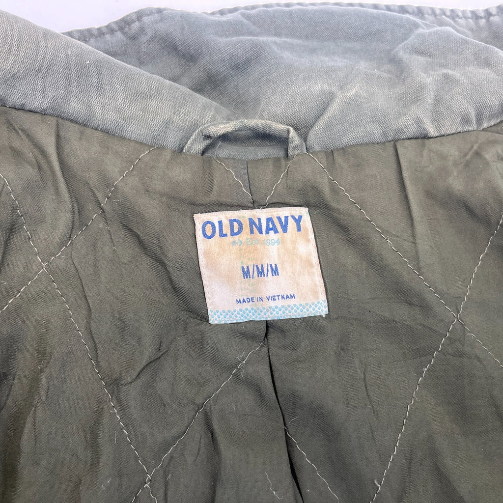 Old Navy Womens Khaki Green Parka Vintage Insulated Scooter Jacket size Medium