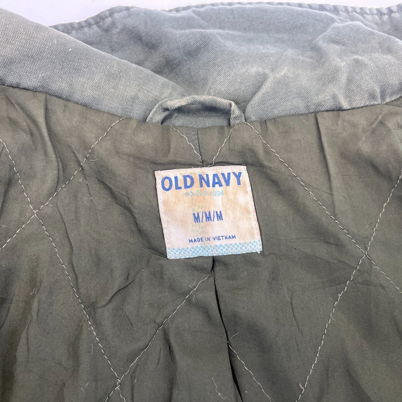 Old Navy Womens Khaki Green Parka Vintage Insulated Scooter Jacket size Medium
