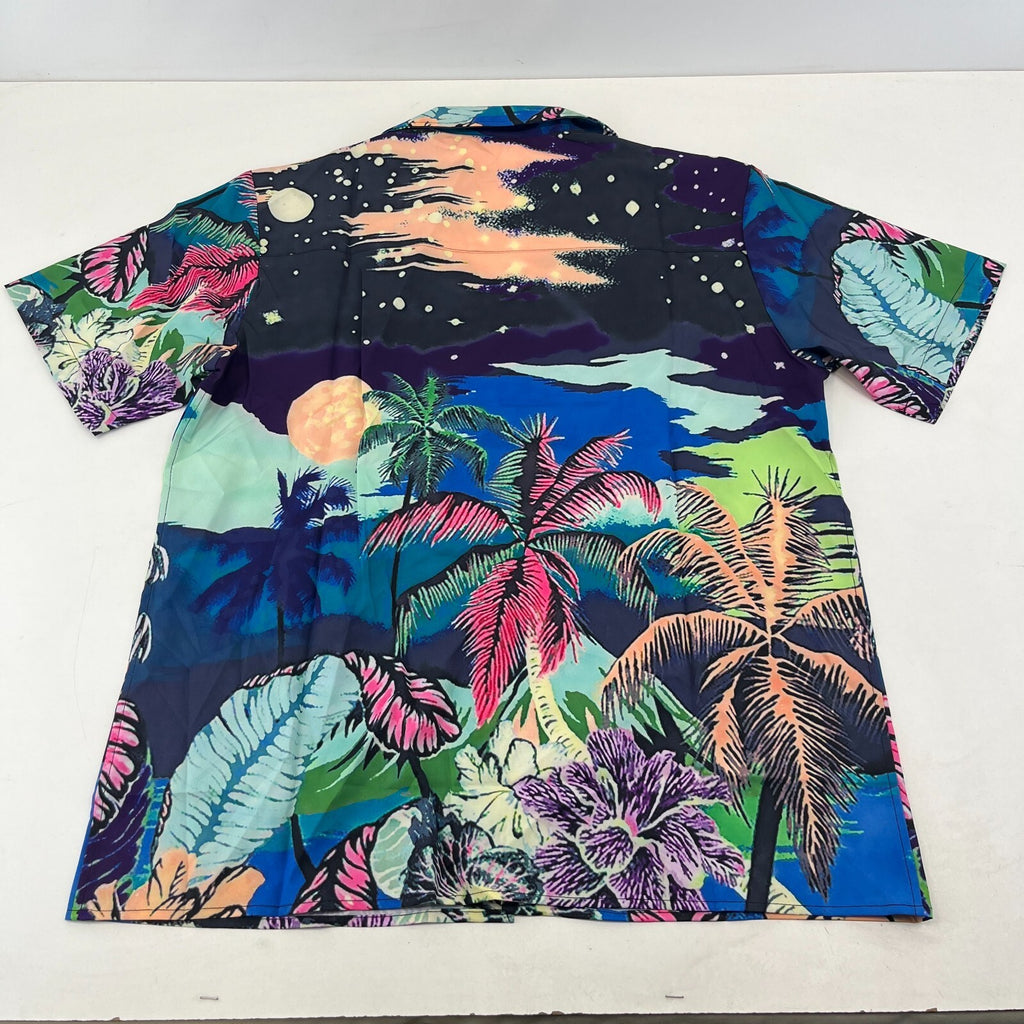 TLDE Gloomy Bear AOP Short Sleeve Shirt Beach Palms Print size M - Sh*te Shirt