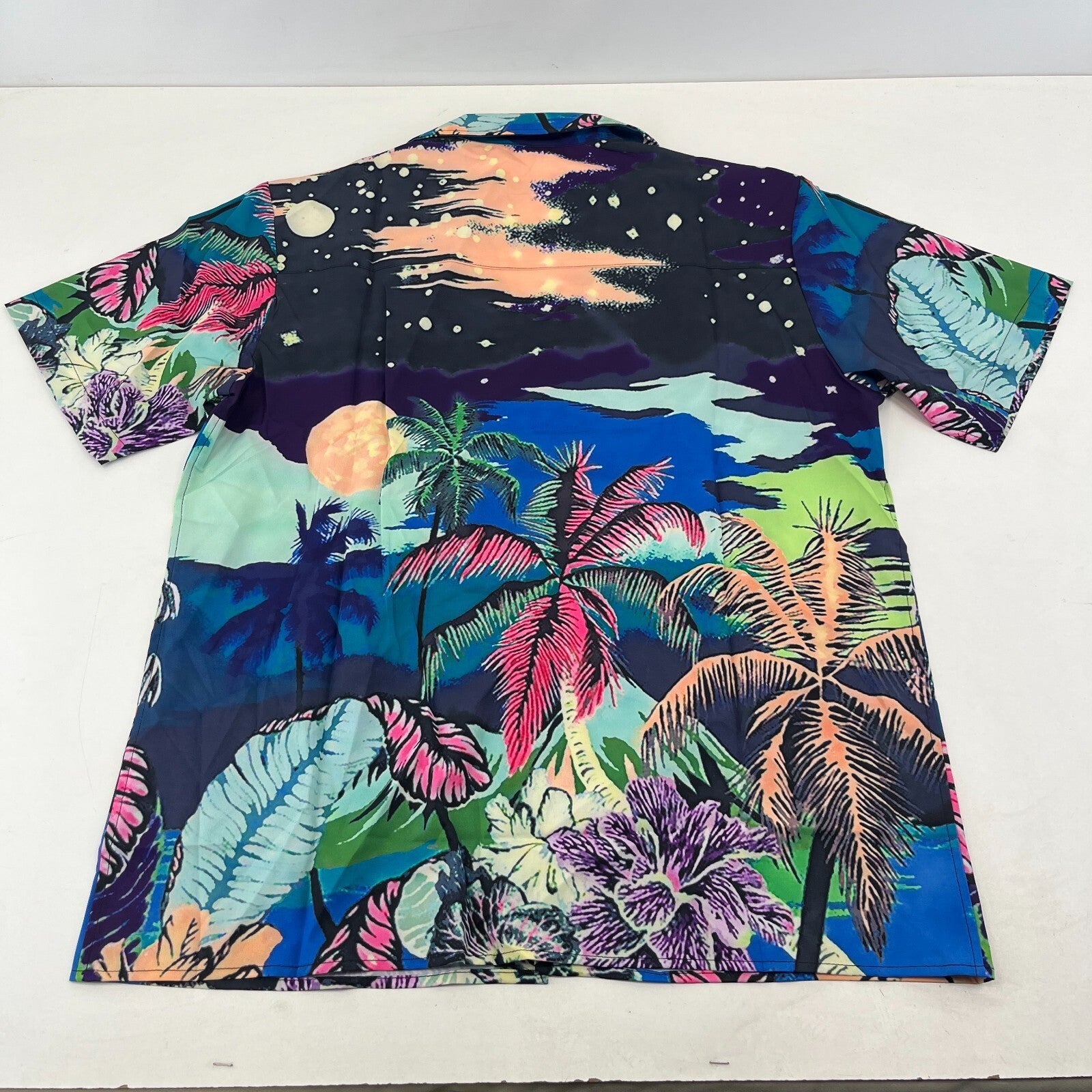 TLDE Gloomy Bear AOP Short Sleeve Shirt Beach Palms Print size M - Sh*te Shirt