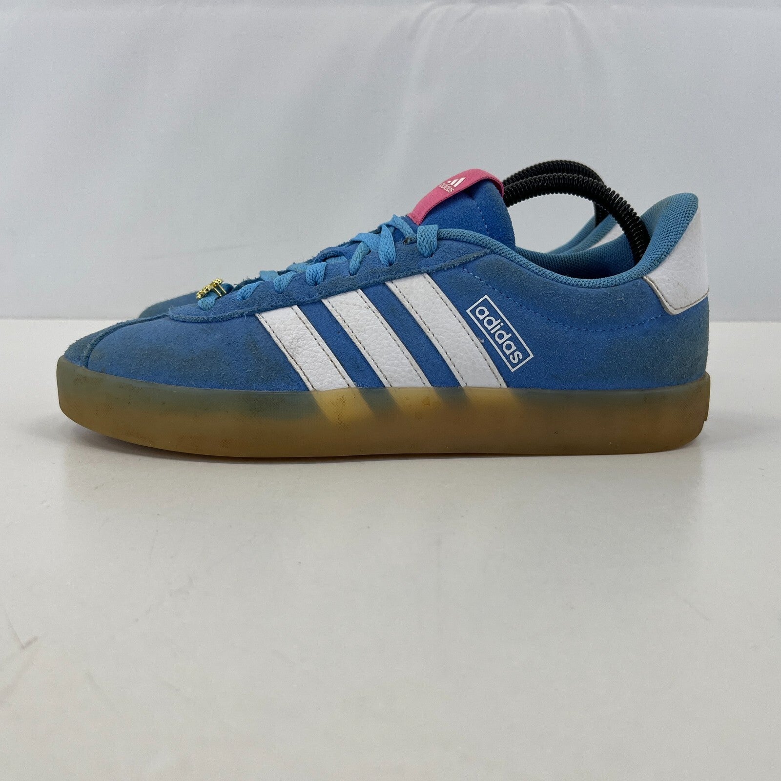 Adidas VL Court 3.0 Trainers Suede Shoes Baby Blue on Gum Soles UK 7 EU 40 2/3