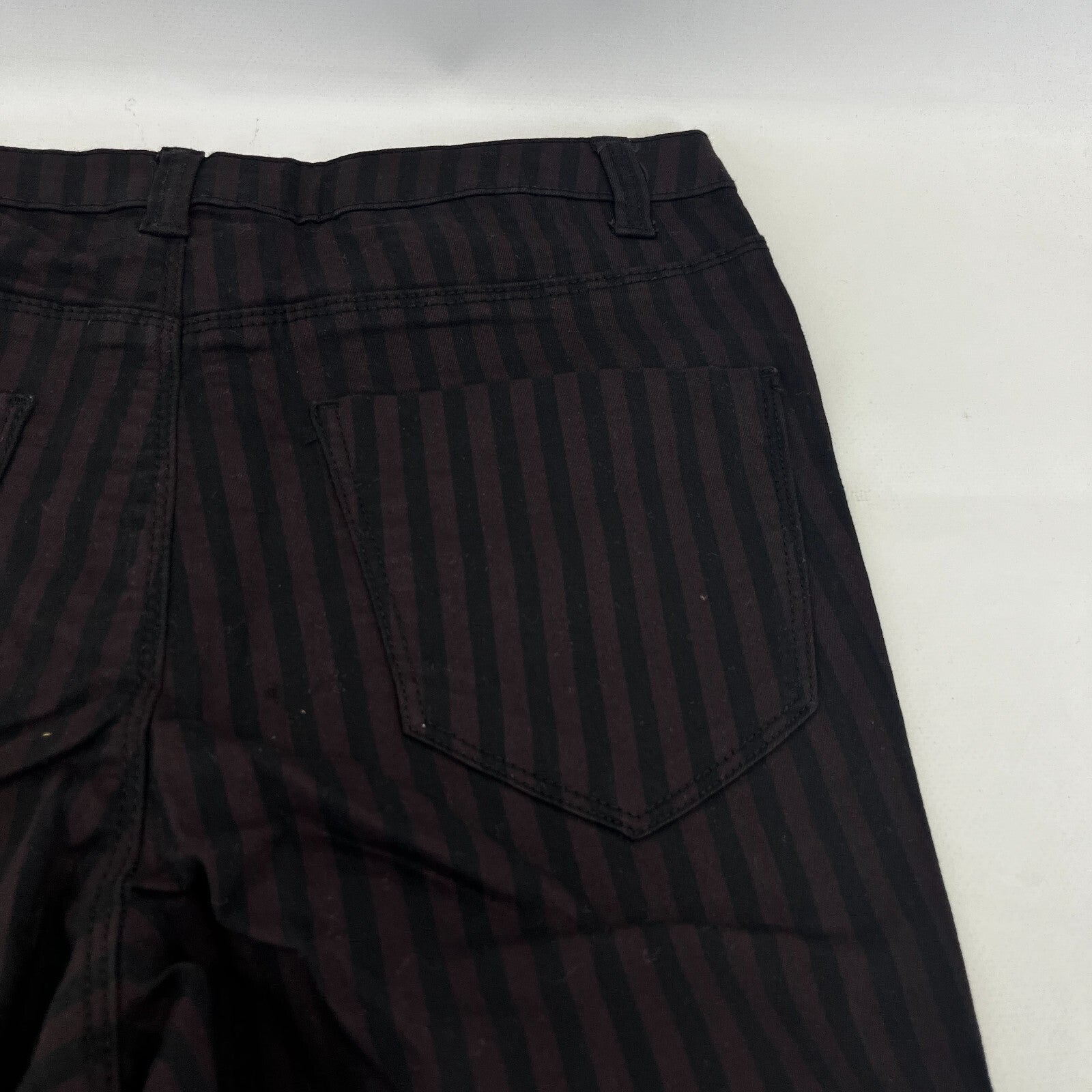 Clockhouse Womens Black/Purple Striped Jeans Cotton Blend Skinny size 38R - W28" L29" - NWOT
