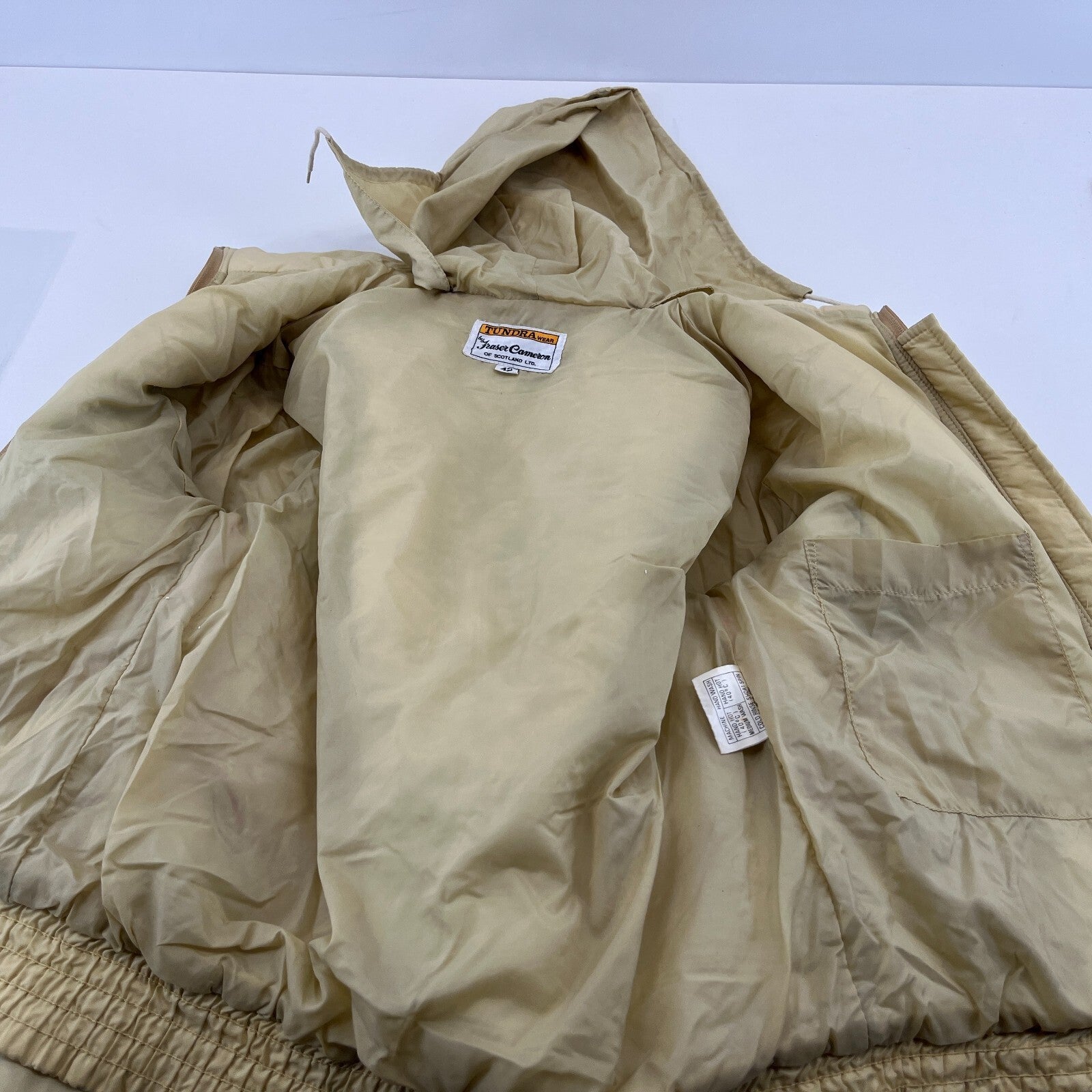 Vtg Tundra by Jasper Cameron Ski Jacket & Salopettes Set Beige size 42 Near Mint