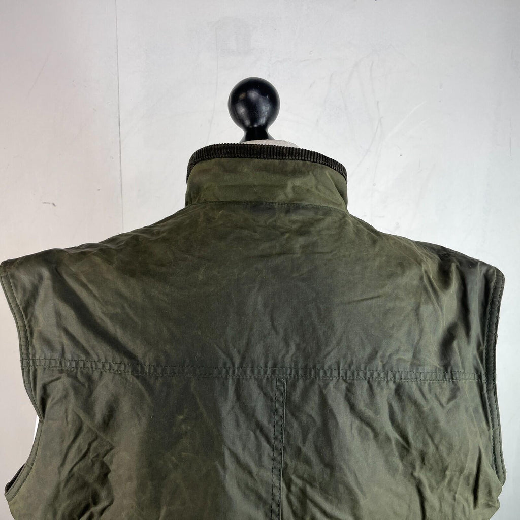 Stones Insulated Gilet Mens Green Waxed size L Shooting Country Vest Jacket