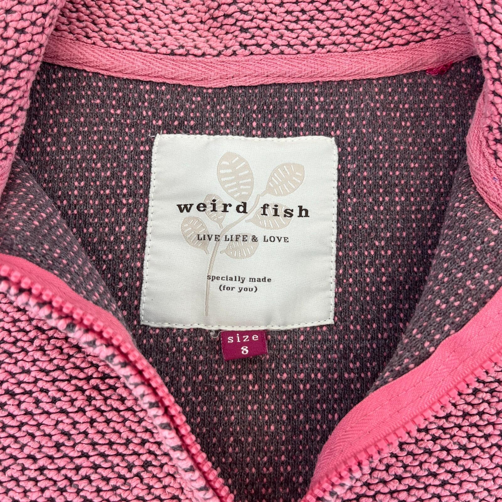 Weird Fish Macaroni Fleece Jacket Women's UK size 8 Full Zip Pink with Pockets