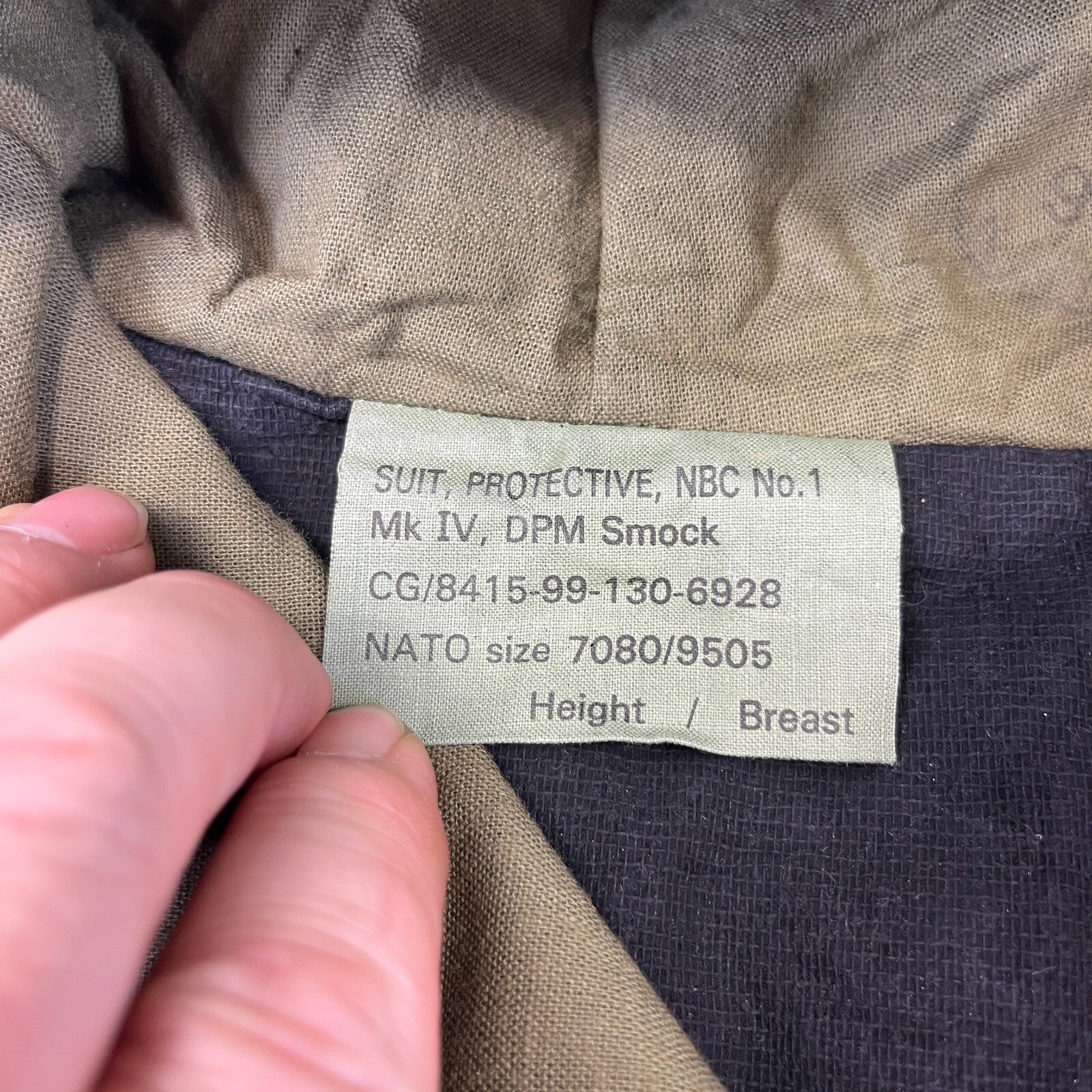 Genuine British Army DPM Camouflaged NBC Smock Mk IV size NATO 7080/9505