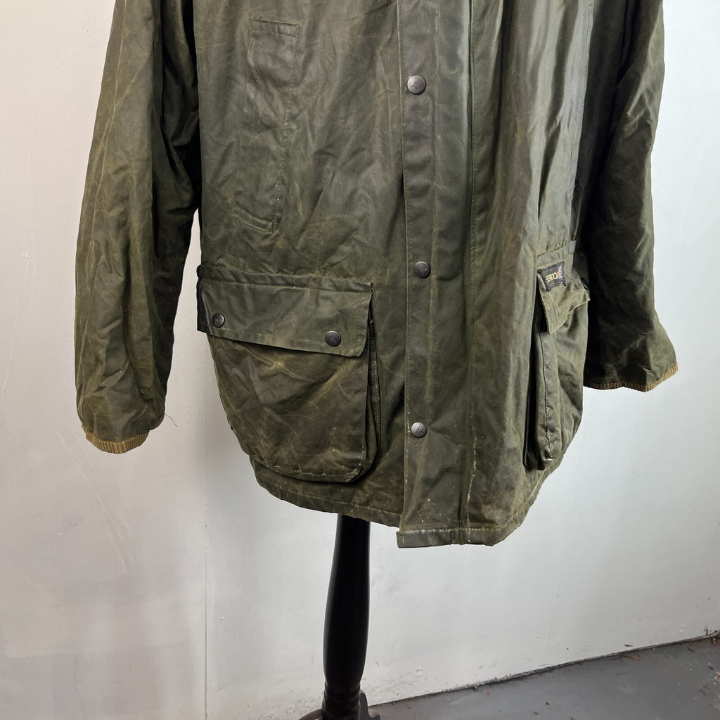 Whatbaron Kruegercoat Wax Cotton Jacket Green size Large