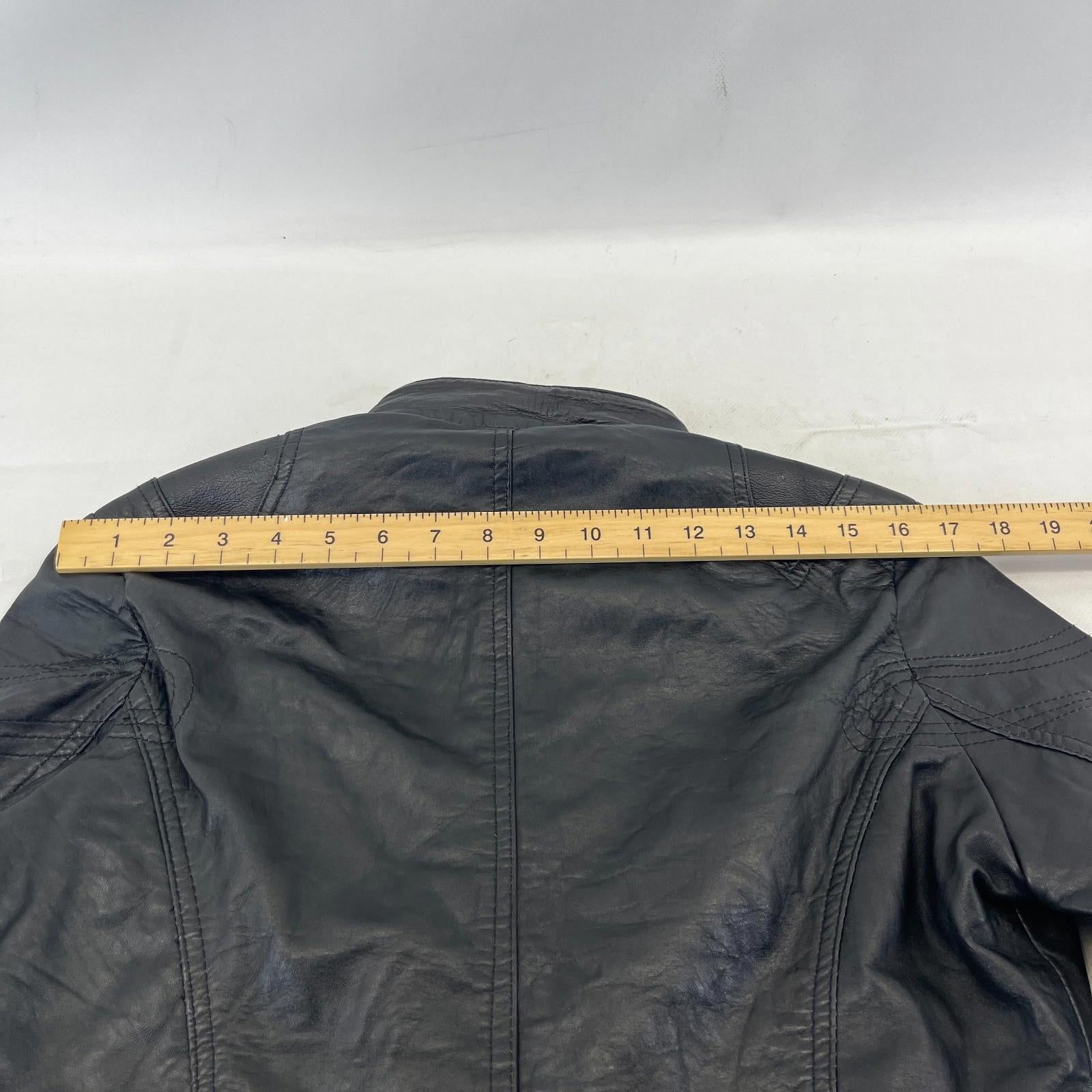 Aviatrix Women's Real Leather Biker Jacket in Black size M