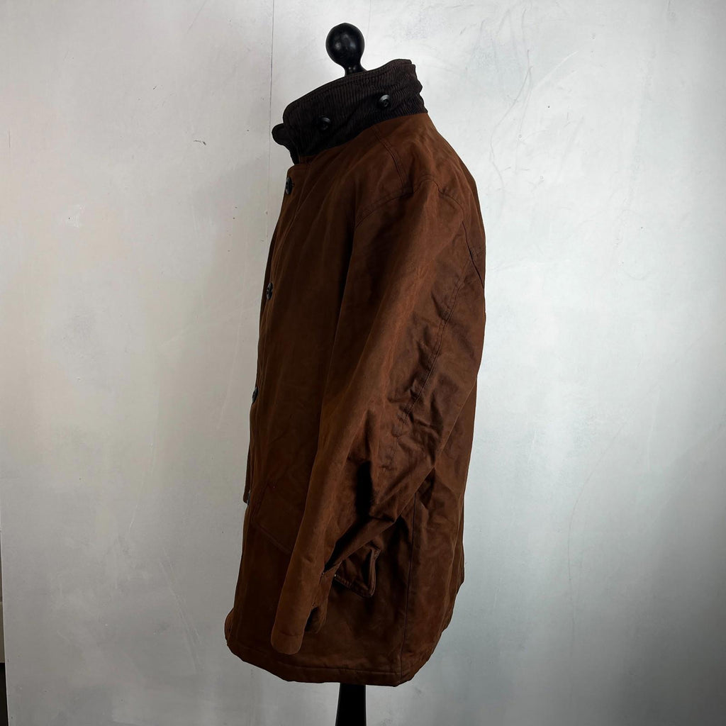 Paul R Smith Halifax Men's Wax Jacket Brown Leather Collar Waxed Cotton size 42S