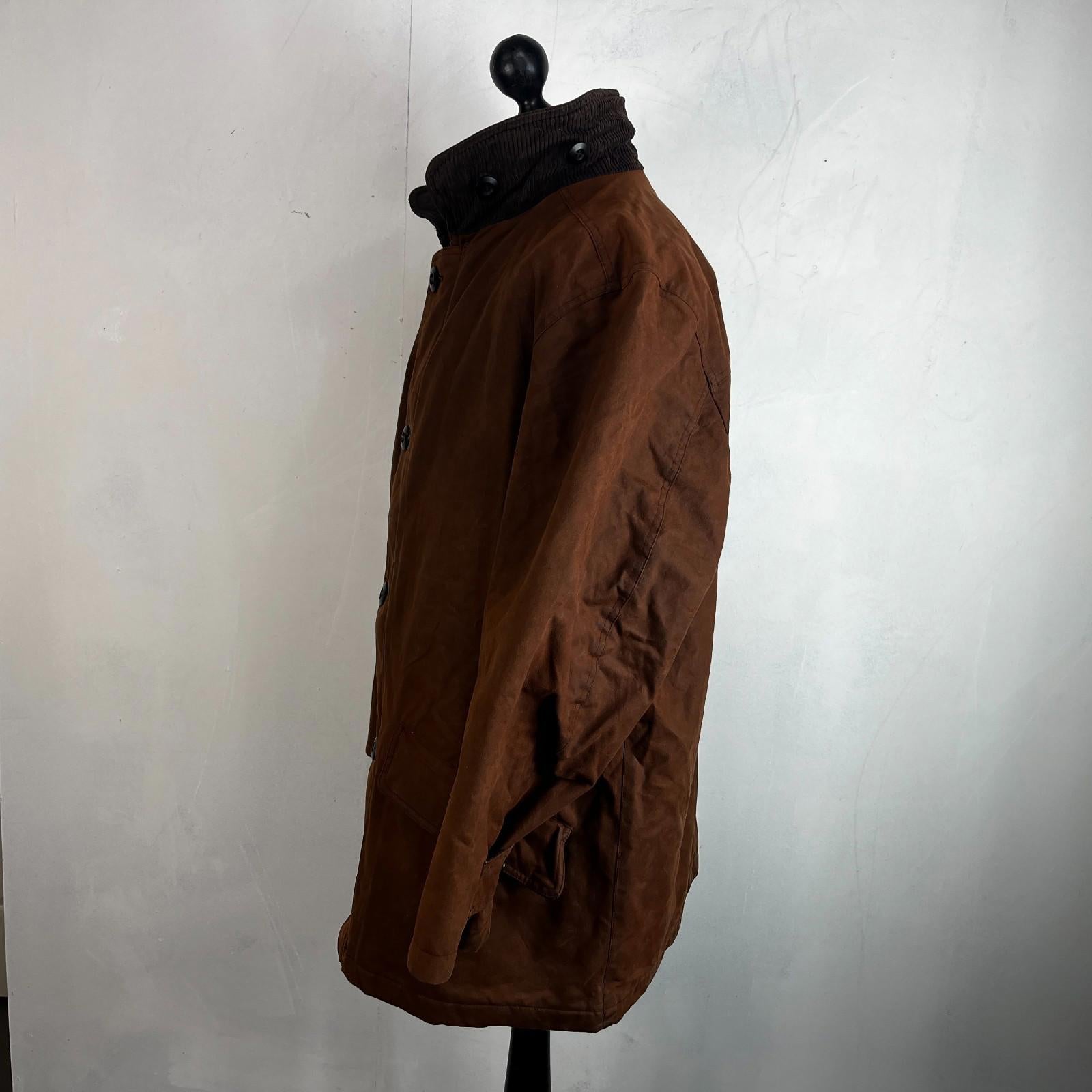 Paul R Smith Halifax Men's Wax Jacket Brown Leather Collar Waxed Cotton size 42S