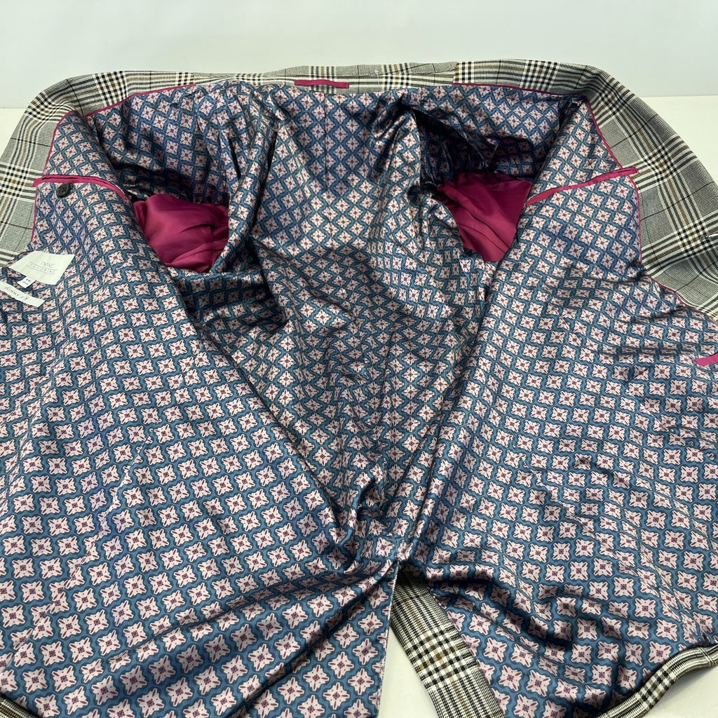Next Tailoring Men's Grey Check Suit 44L Dark Grey W36 L31 Trousers Skinny Fit