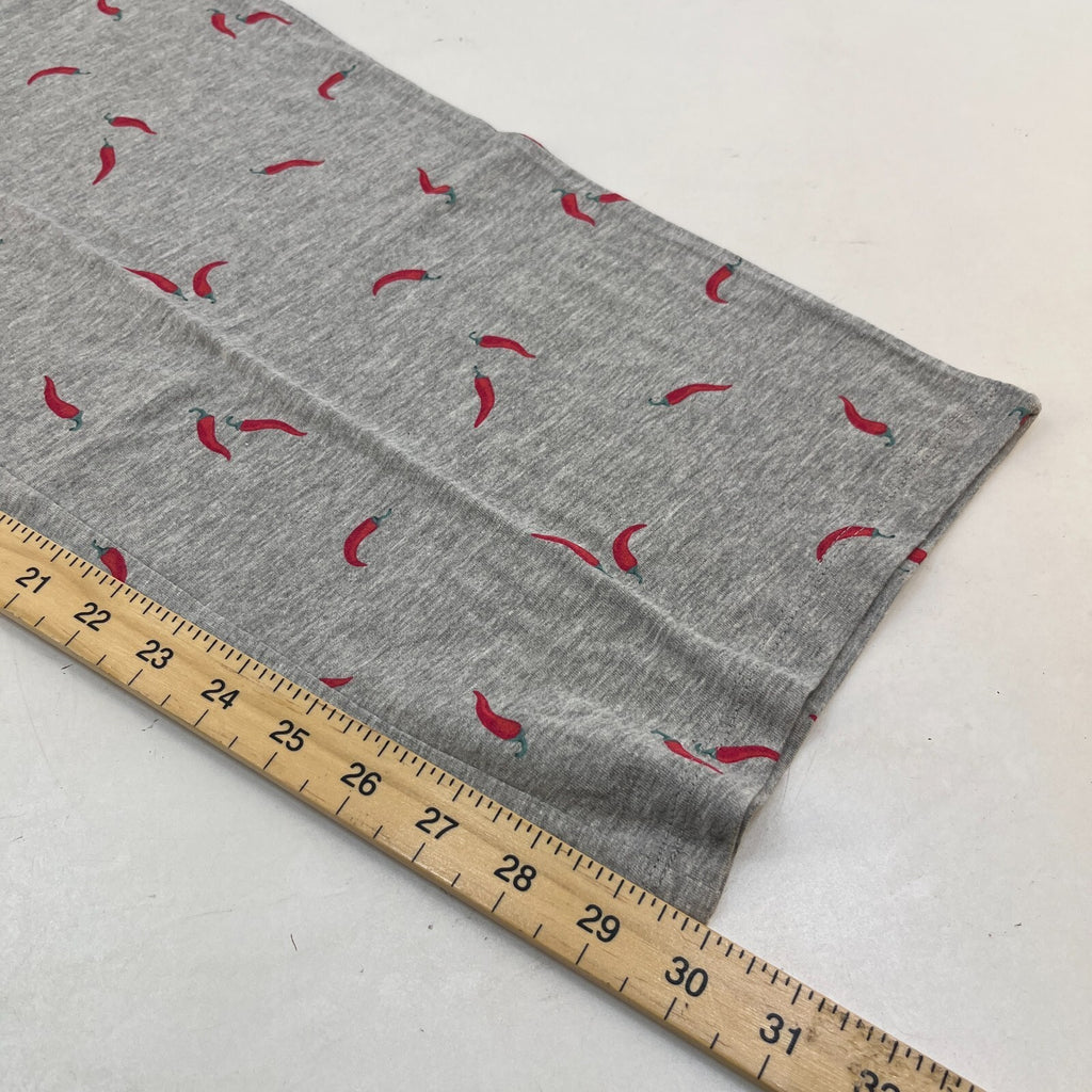 M&S Ladies Pyjama Set UK XL 20-22 Grey with Chillies Long Leg Short Sleeve New