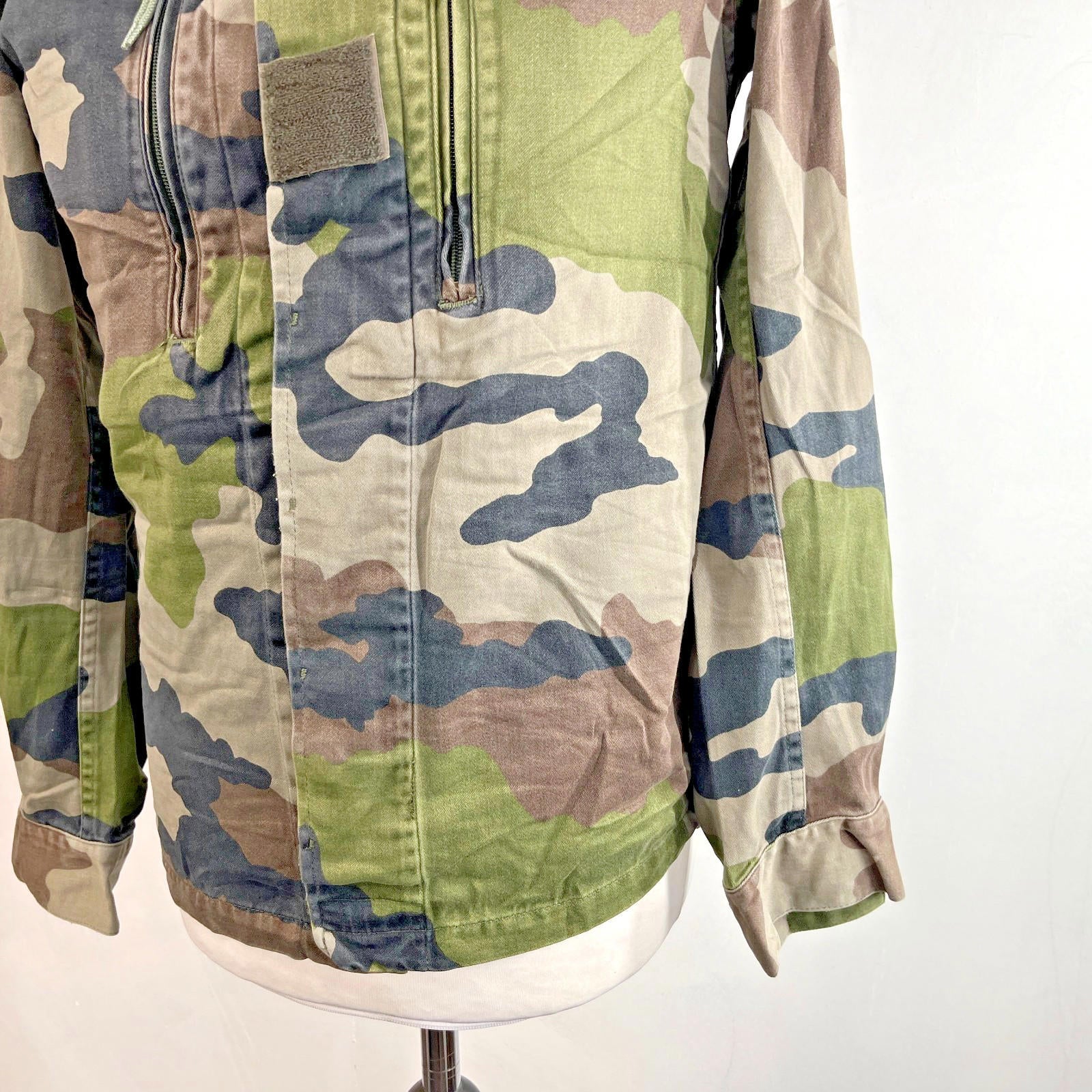 Vintage Socovet French Army Combat Shacket Jacket Camouflage size 88 M (UK Small)