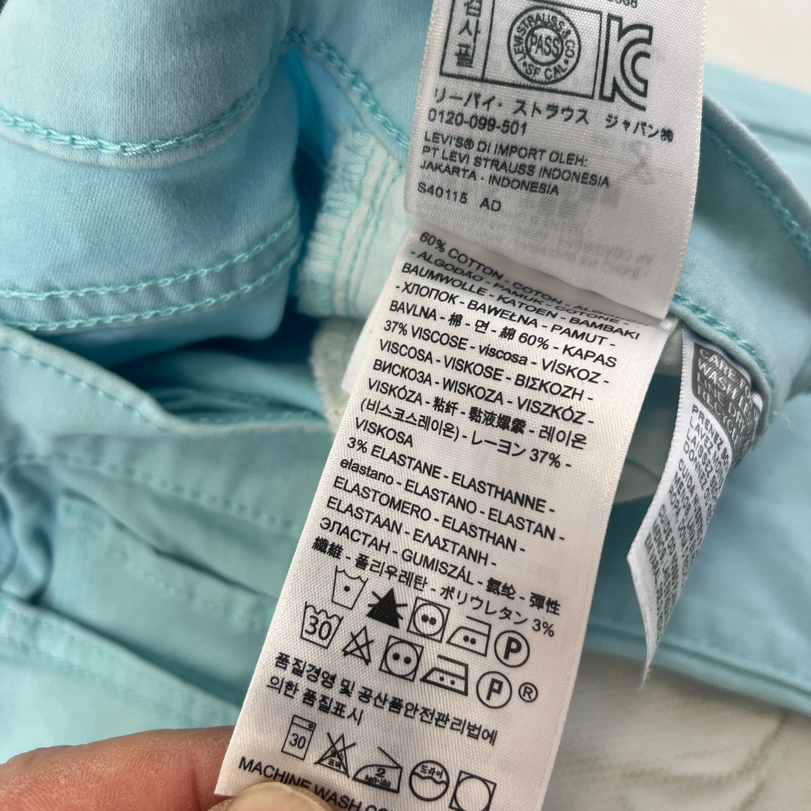 Levi's 710 Super Skinny Stretch Jeans in Baby Blue W26" L30" - See Details