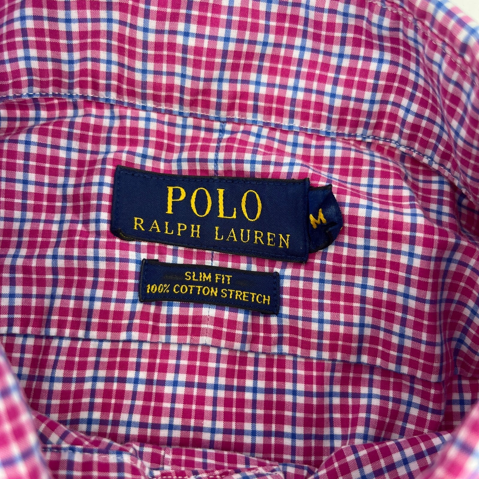 Polo Ralph Lauren Shirt Mens size M Red Check Cotton Button Up RL Pony