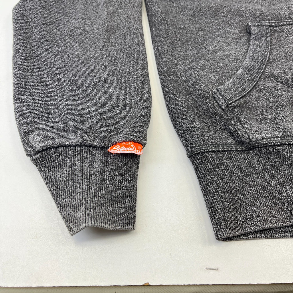 Superdry Hoodie Mens M Grey Full Zip Fleece Sweatshirt Orange Label M20002ANDS