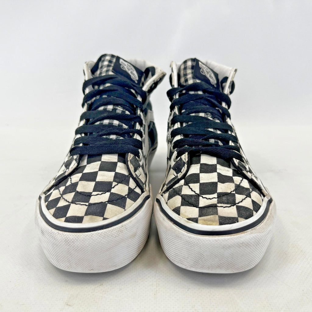 Vans Off The Wall Black/White Checkerboard Hi Top Trainers UK size 3